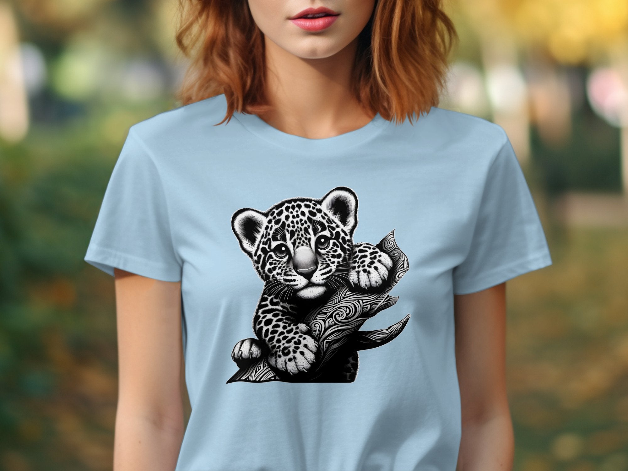 Leopard Bonsai - Coloured Gildan T-Shirt Realistic Animal Talisman Unisex Cute Tee Graphic Design