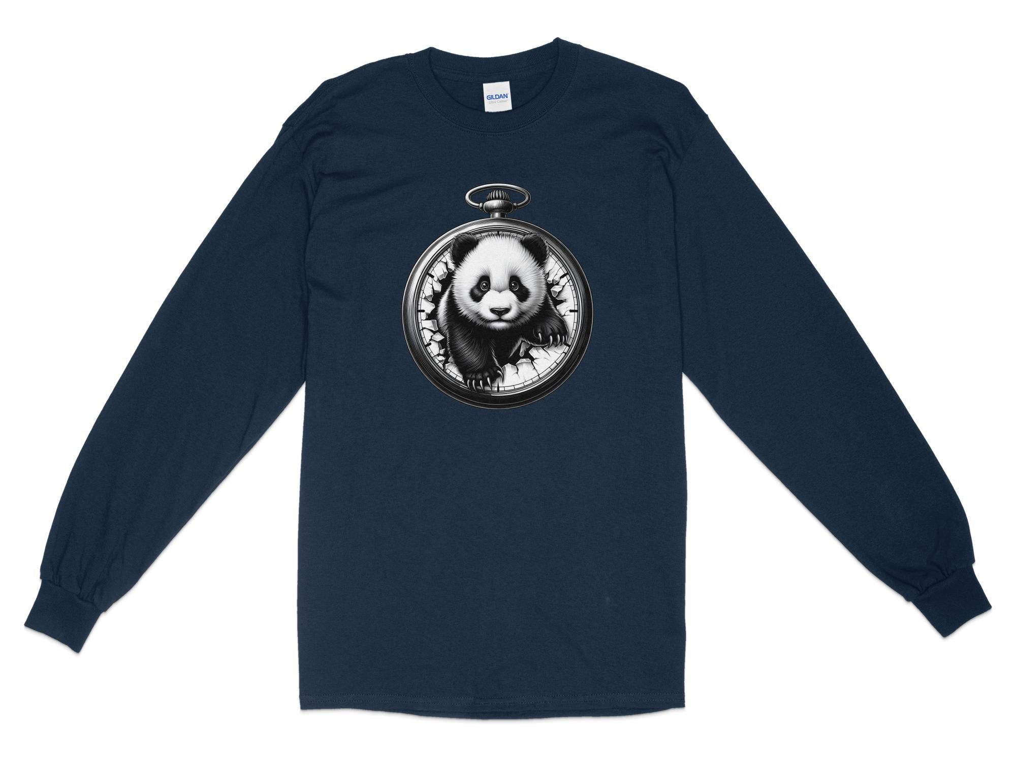 Panda - Coloured Gildan Long Sleeve Realistic Animal Talisman Unisex Cute Tee Graphic Design