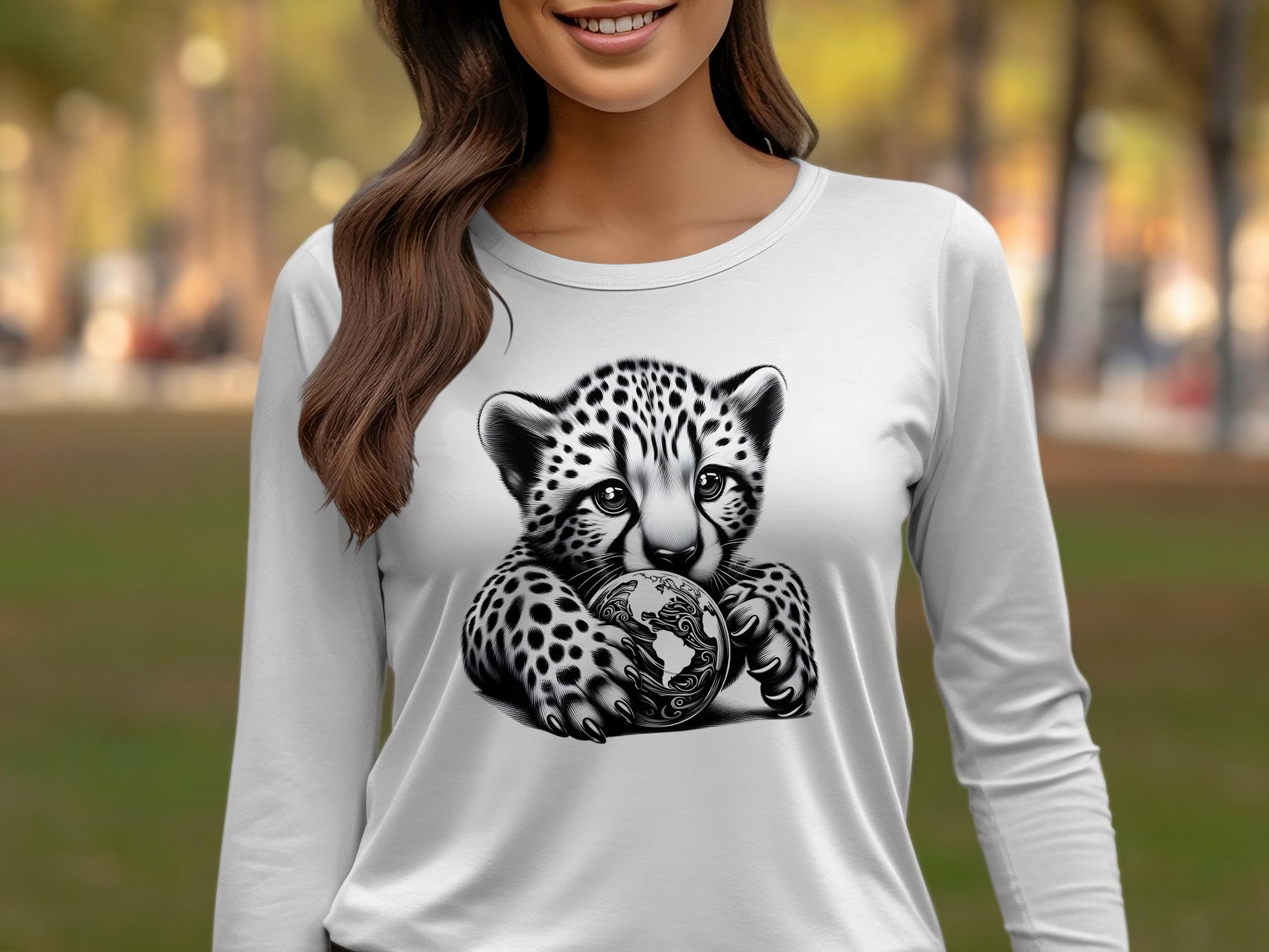 Cheetah World - Coloured Gildan Long Sleeve Realistic Animal Talisman Unisex Cute Tee Graphic Design