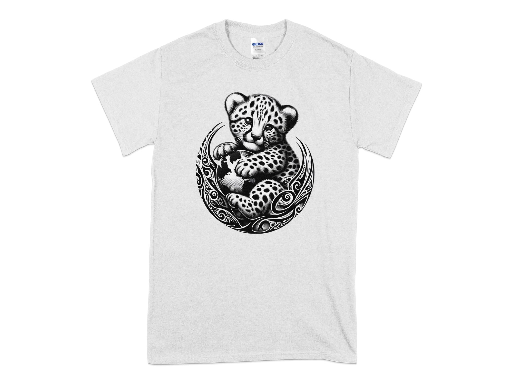 Cheetah World - Coloured Gildan T-Shirt Realistic Animal Talisman Unisex Cute Tee Graphic Design