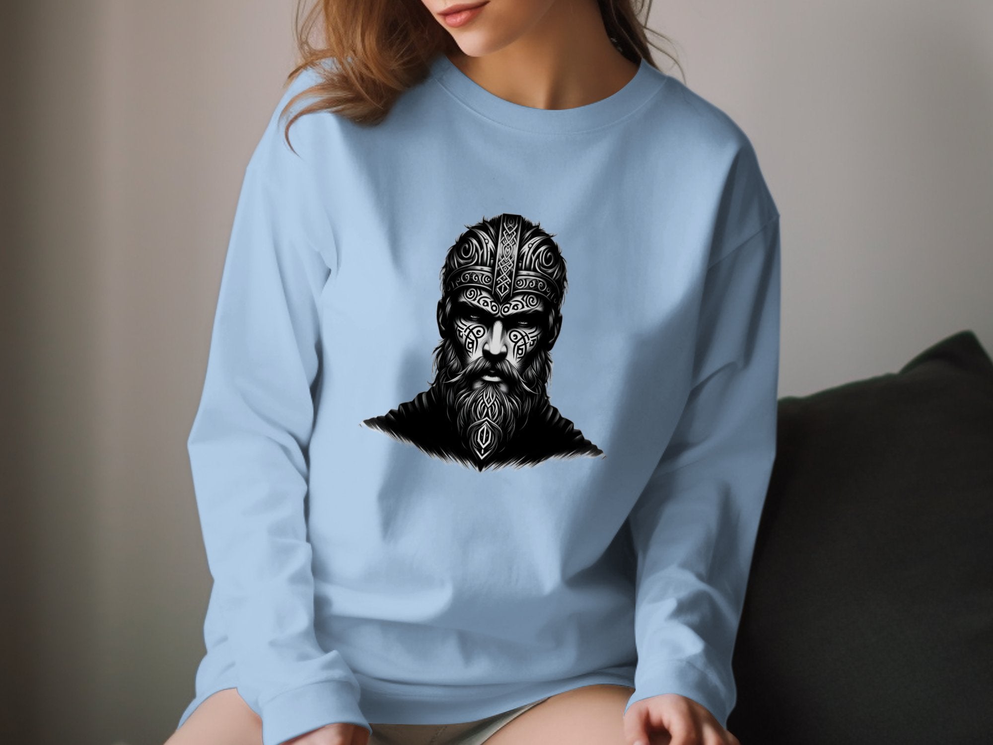 Viking Unyielding - Coloured Gildan Long Sleeve Realistic Norse Talisman Men Women Unisex Valhalla Tee Graphic Design