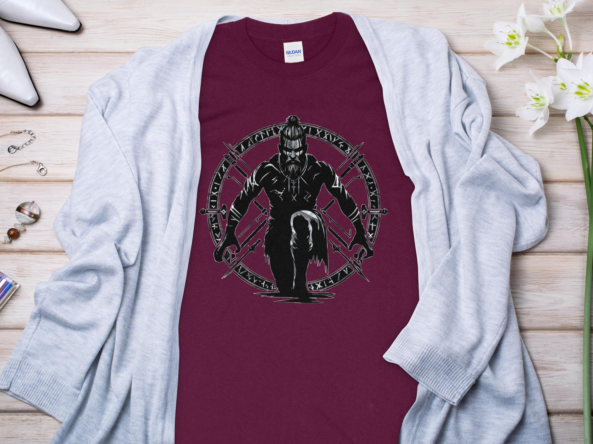 Viking Watchman - Coloured Gildan Long Sleeve Norse Talisman Men Women Unisex Valhalla Tee