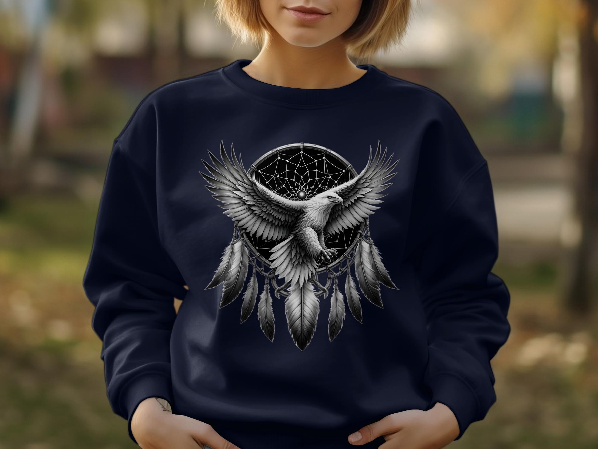 Dreamcatcher Eagle - Coloured Gildan Sweatshirt Realistic Native American Talisman Unisex Mythology Tee Graphic Design