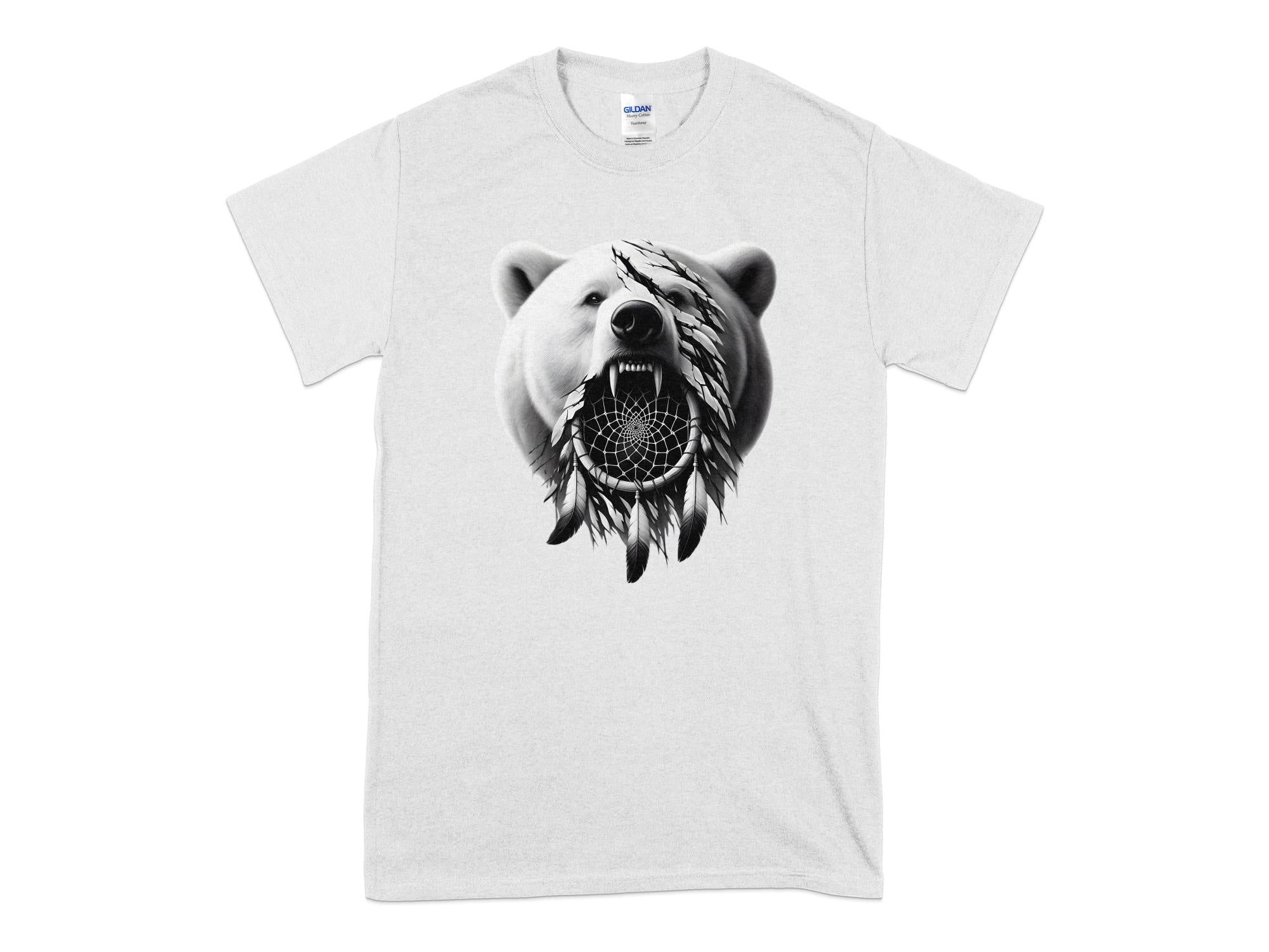 Dreamcatcher Bear - Coloured Gildan T-Shirt Realistic Native American Talisman Unisex Mythology Tee Graphic Design