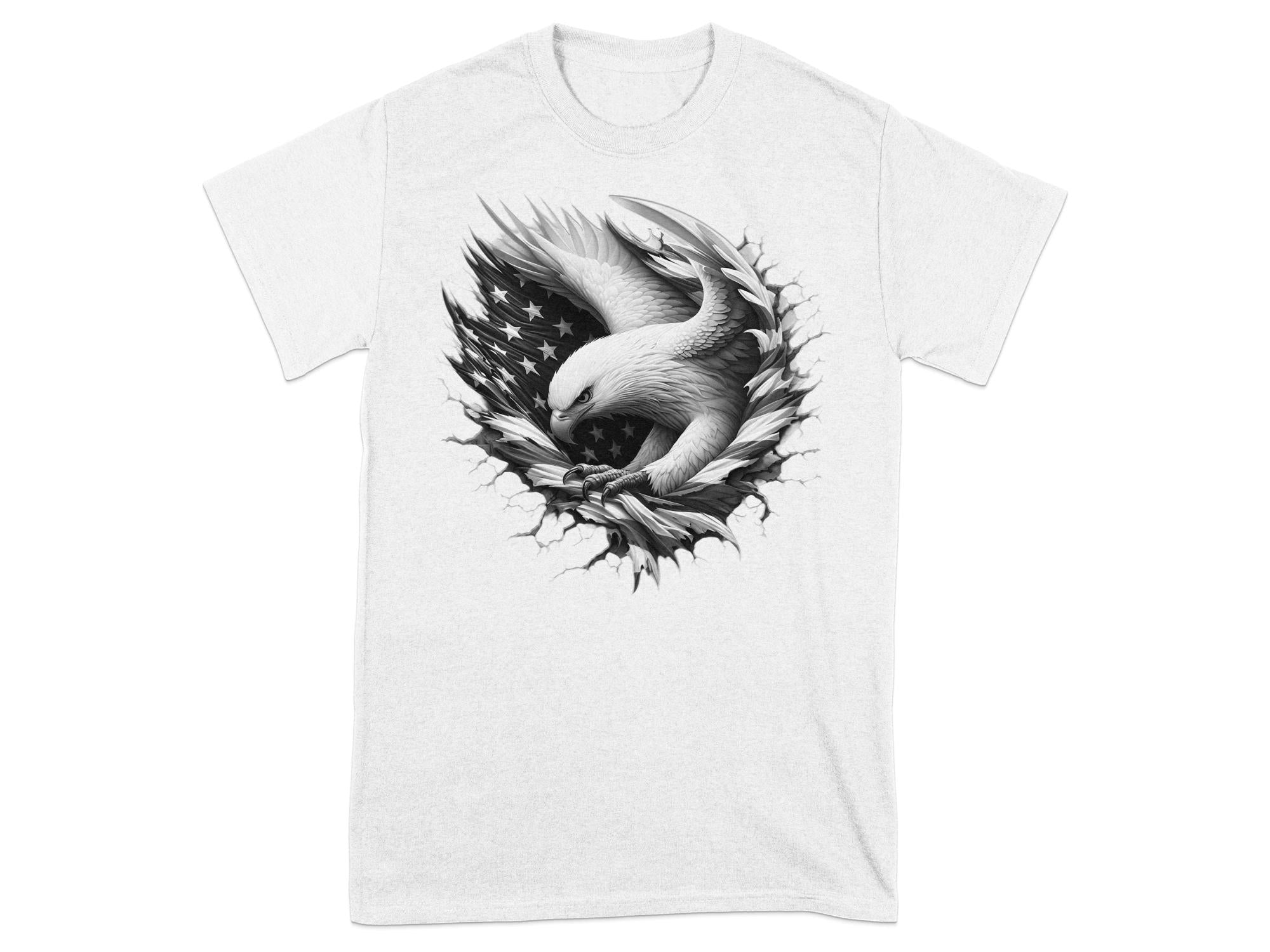 Eagle Patriot - Coloured Gildan T-Shirt Realistic Animal Talisman Unisex Tee Graphic Design