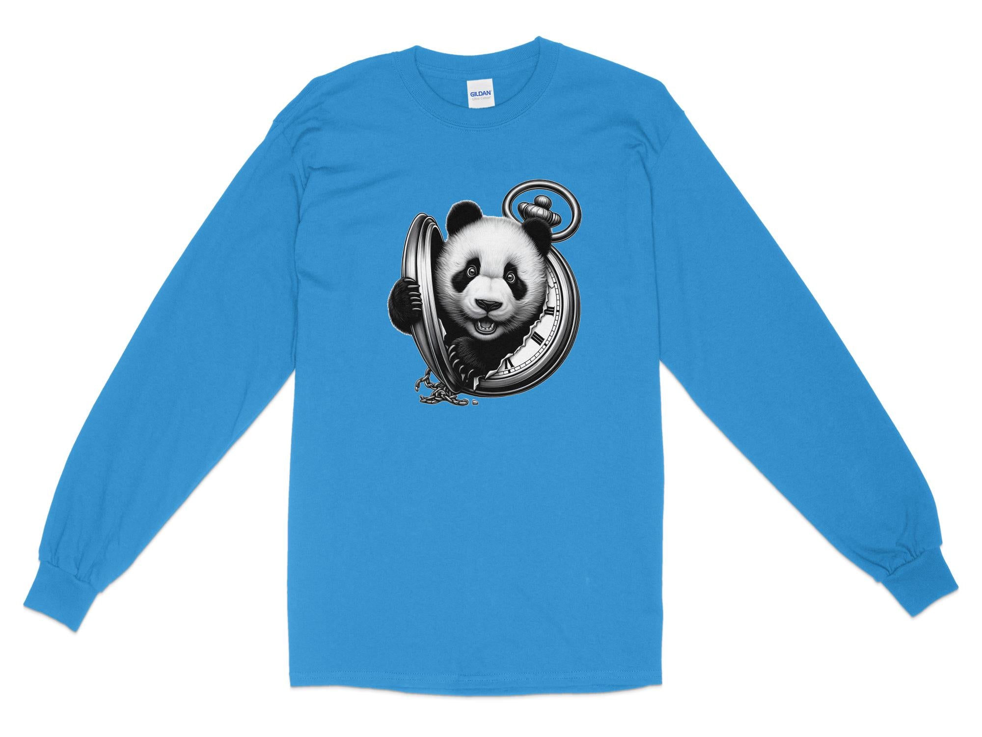 Panda - Coloured Gildan Long Sleeve Realistic Animal Talisman Unisex Cute Tee Graphic Design