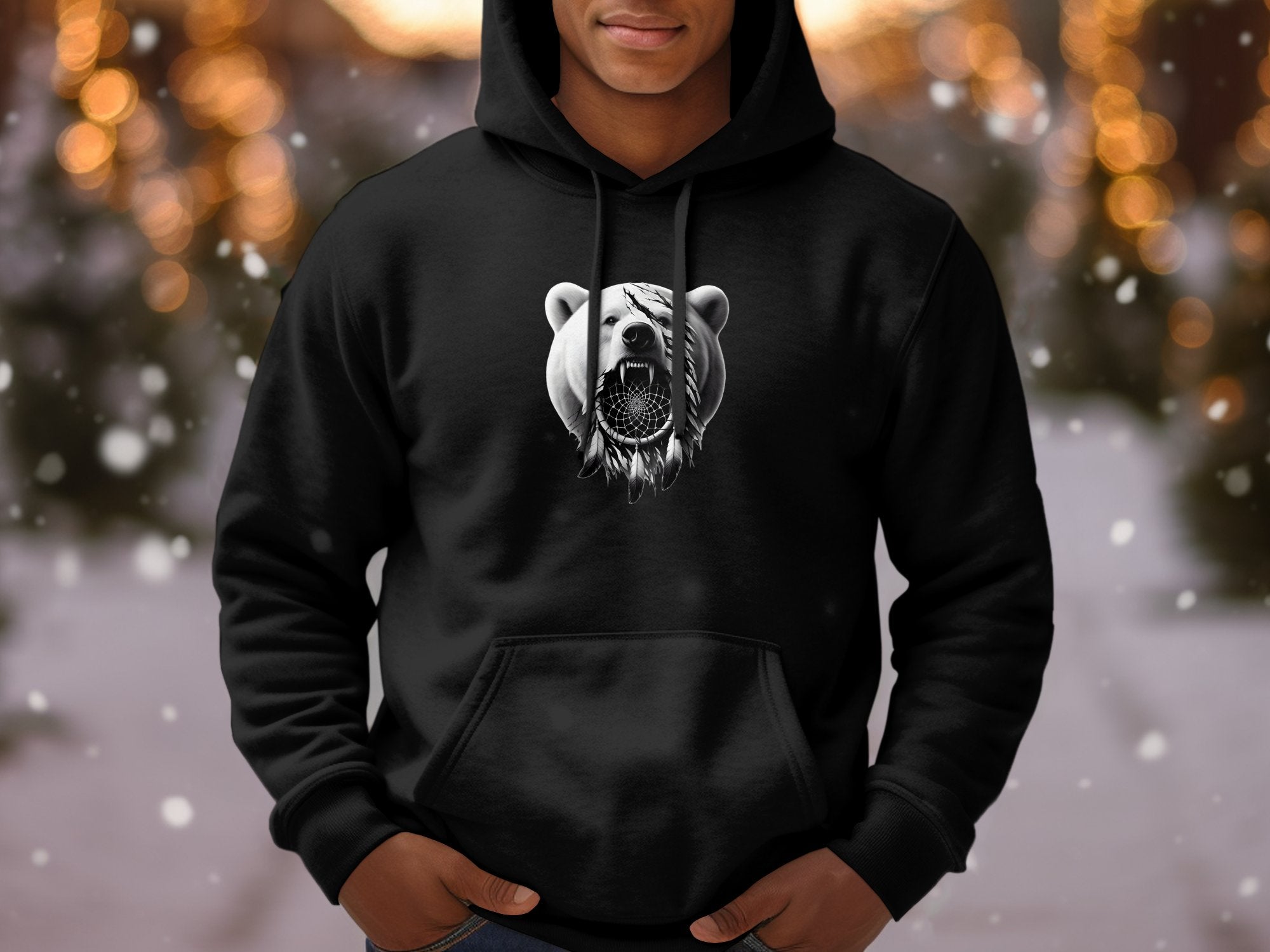 Dreamcatcher Bear - Coloured Gildan Hoodie Realistic Native American Talisman Unisex Mythology Tee Graphic Design