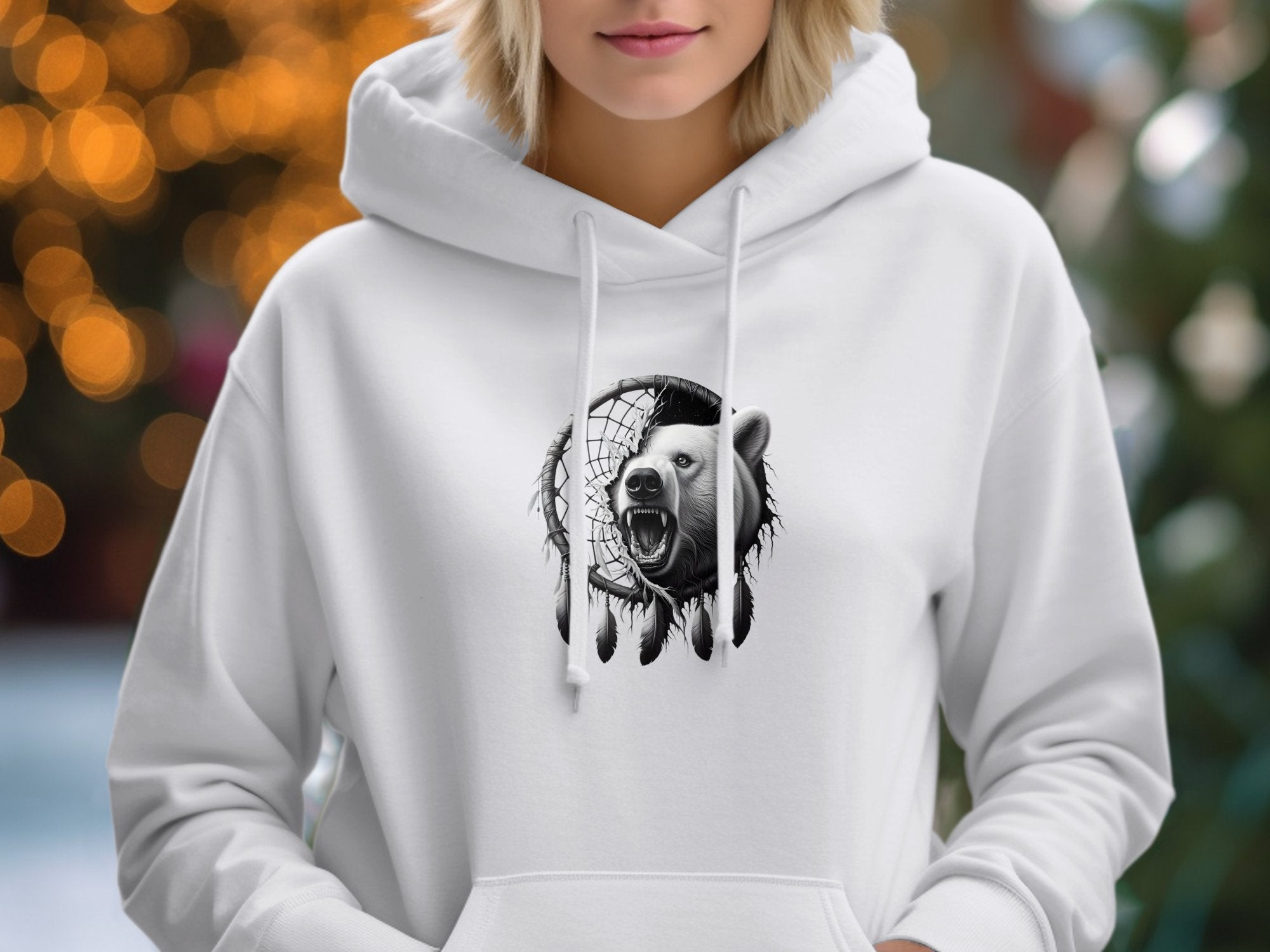 Dreamcatcher Bear - Coloured Gildan Hoodie Realistic Native American Talisman Unisex Mythology Tee Graphic Design