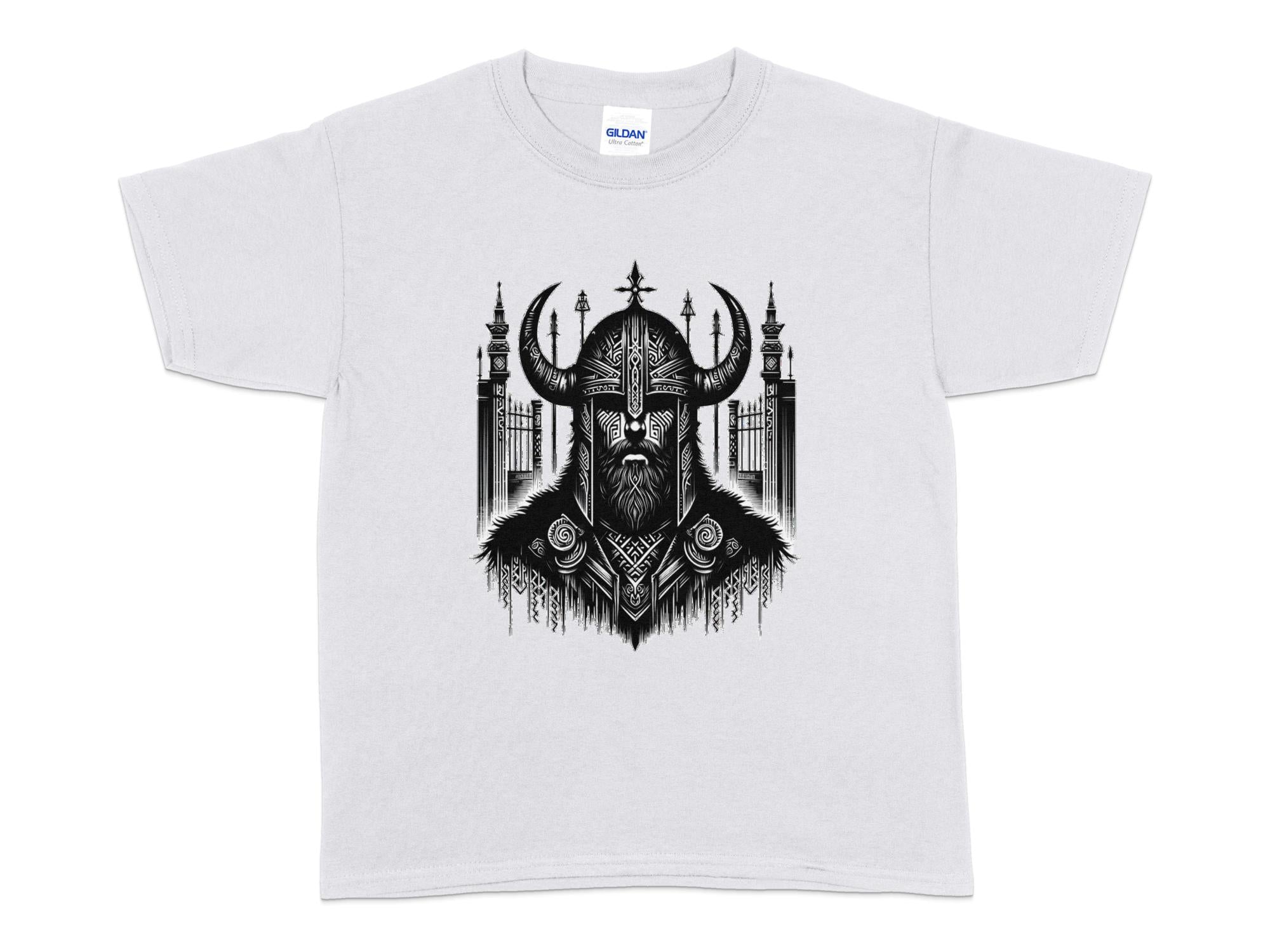 Viking Resolve - Coloured Gildan Kids T-Shirt Realistic Norse Talisman Unisex Valhalla Tee Graphic Design