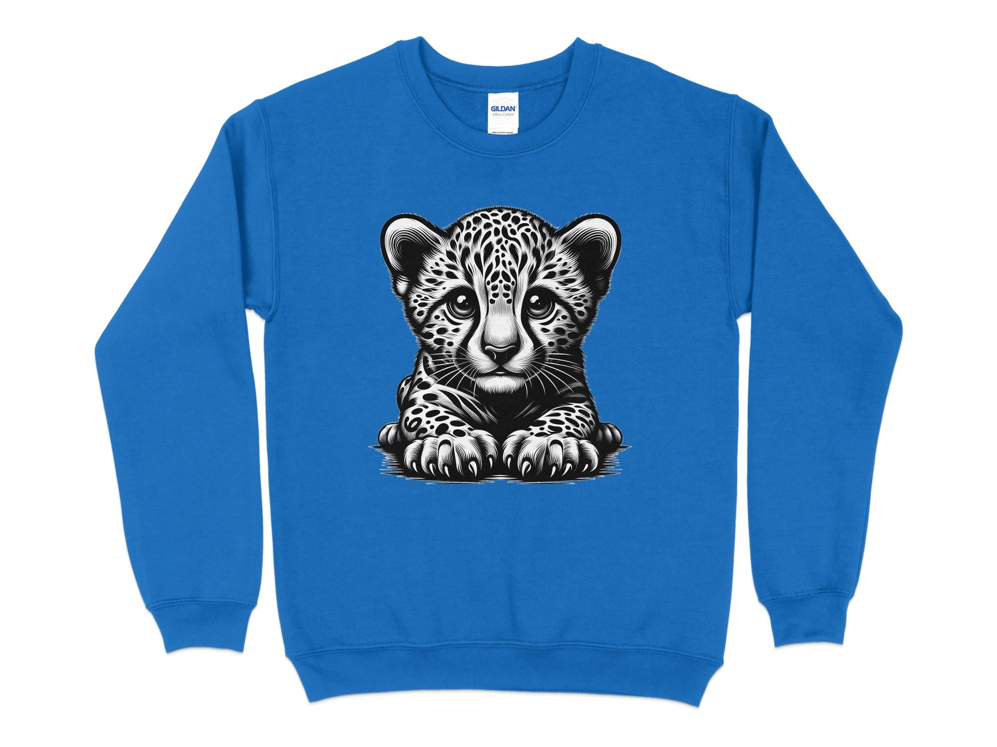 Cheetah World - Coloured Gildan Sweatshirt Realistic Animal Talisman Unisex Cute Tee Graphic Design