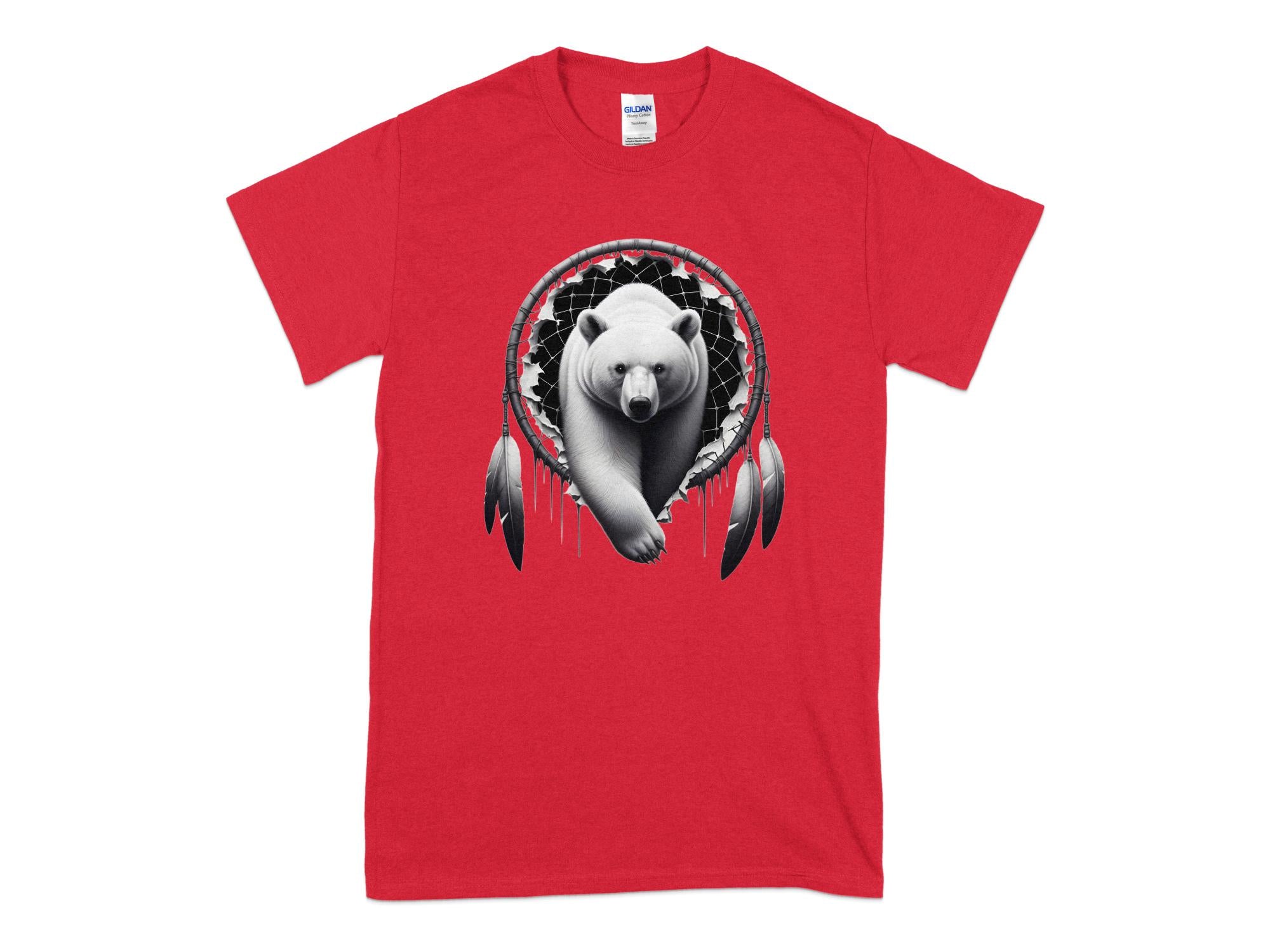 Dreamcatcher Bear - Coloured Gildan T-Shirt Realistic Native American Talisman Unisex Mythology Tee Graphic Design