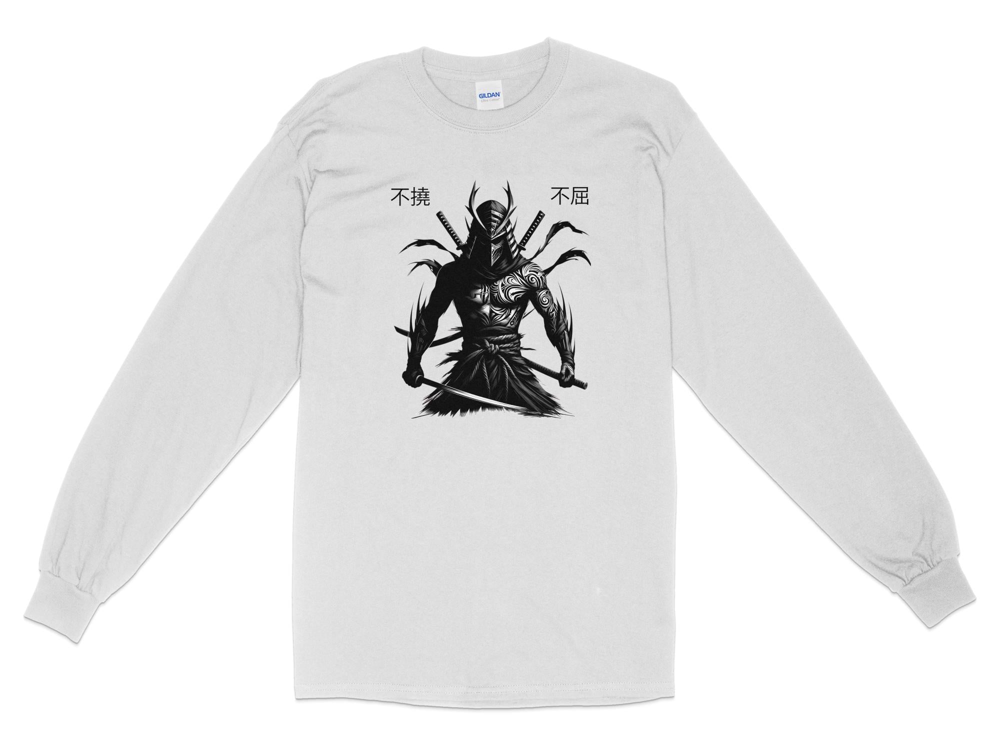 Samurai Ninja - Coloured Gildan Long Sleeve Japanese Talisman Unisex Cultural Symbolic Graphic Design