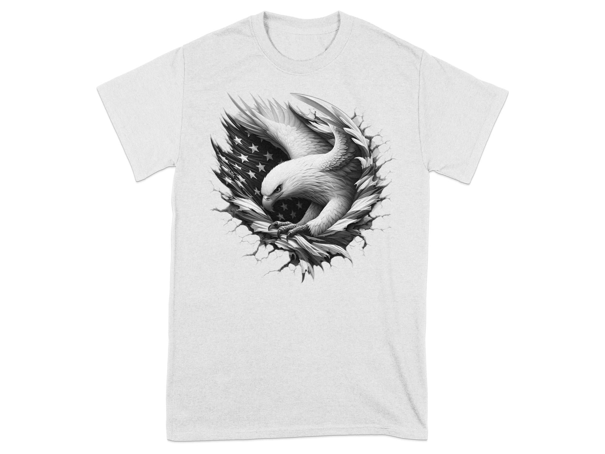 Eagle Patriot - Coloured Gildan T-Shirt Realistic Animal Talisman Unisex Tee Graphic Design