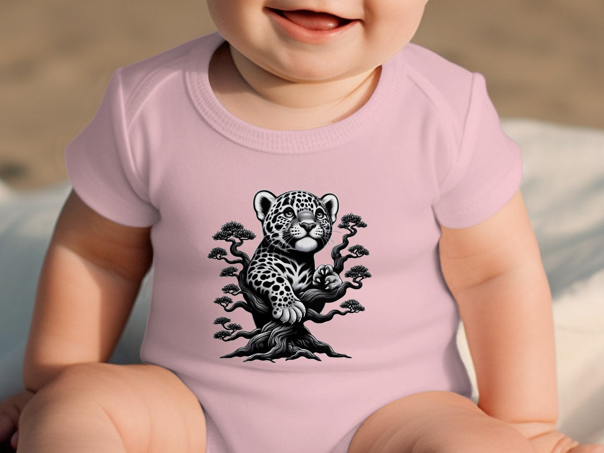 Leopard Bonsai - Coloured Toddler Bodysuit Realistic Animal Talisman Unisex Cute Tee Graphic Design