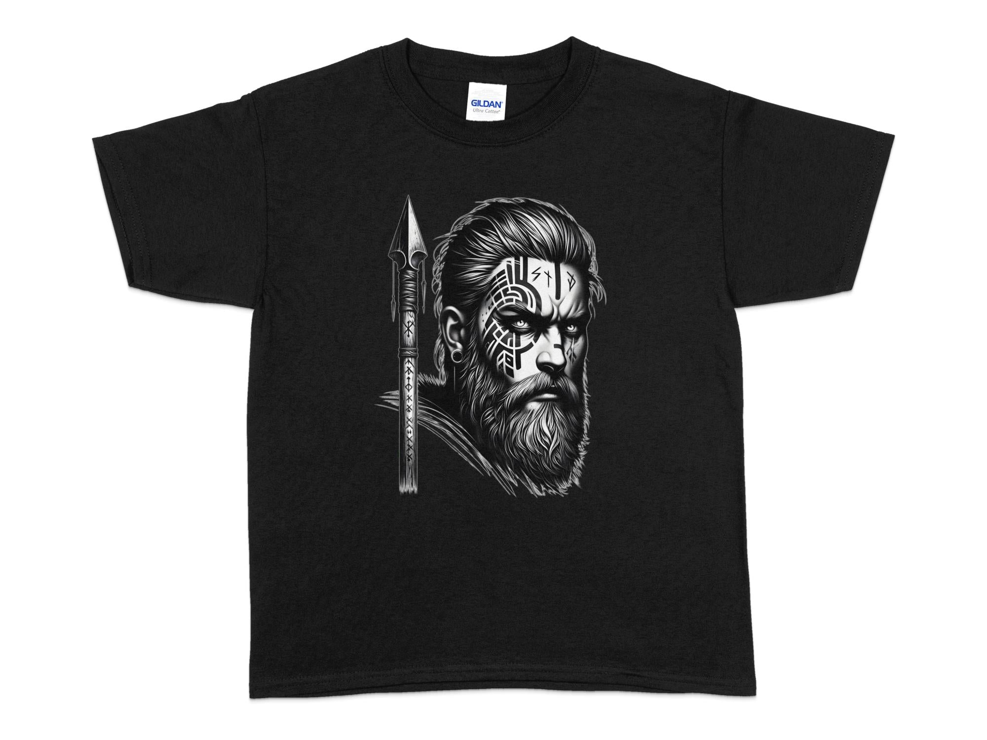 Viking Protector - Coloured Gildan Kids T-Shirt Realistic Norse Talisman Unisex Valhalla Tee Graphic Design