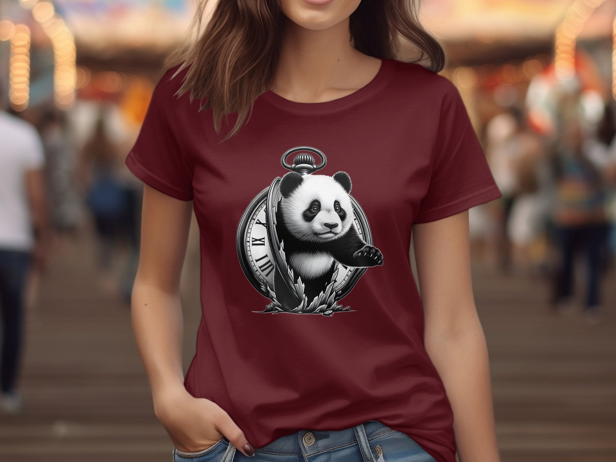 Panda - Coloured Gildan T-Shirt Realistic Animal Talisman Unisex Cute Tee Graphic Design