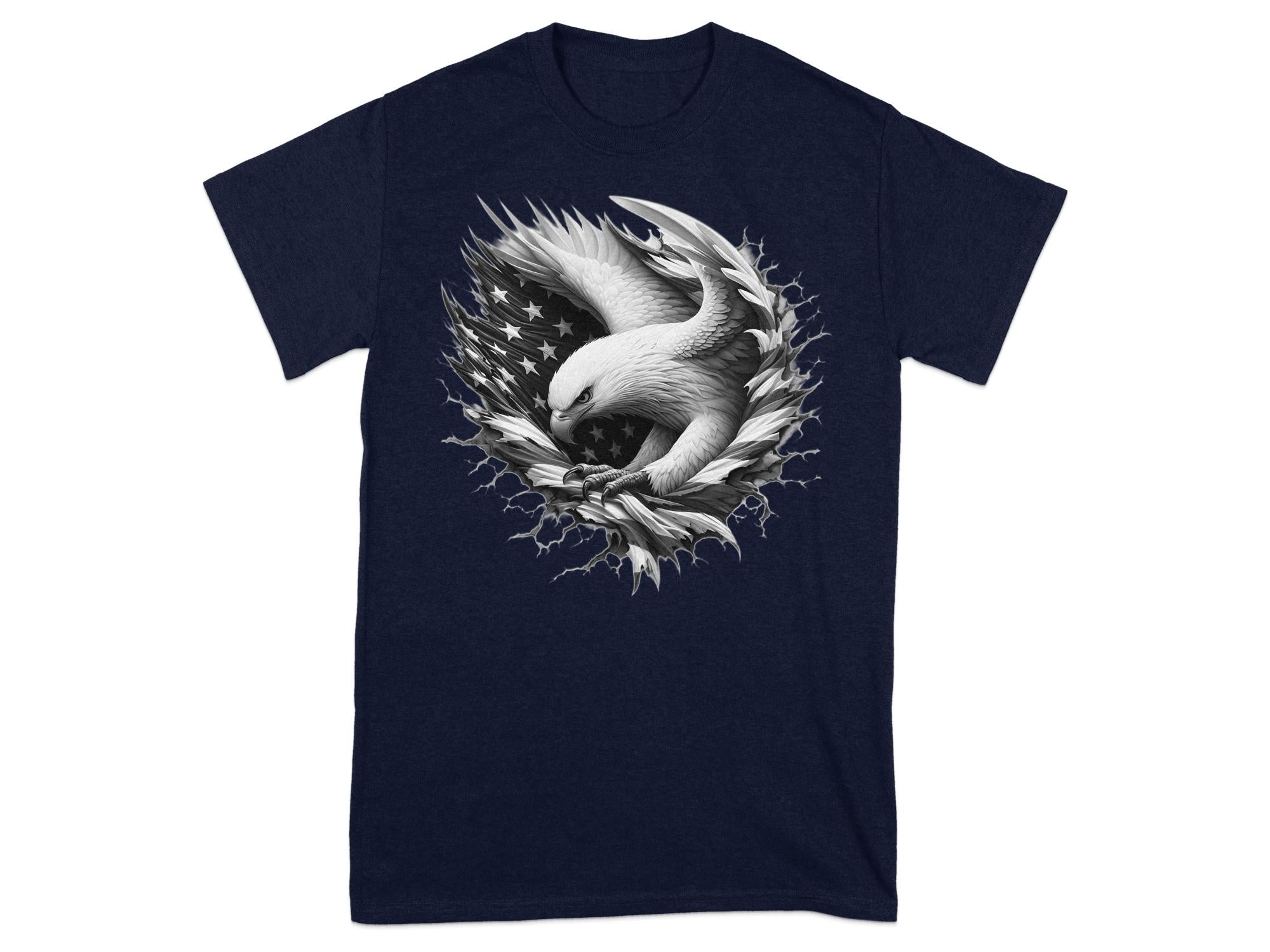 Eagle Patriot - Coloured Gildan T-Shirt Realistic Animal Talisman Unisex Tee Graphic Design