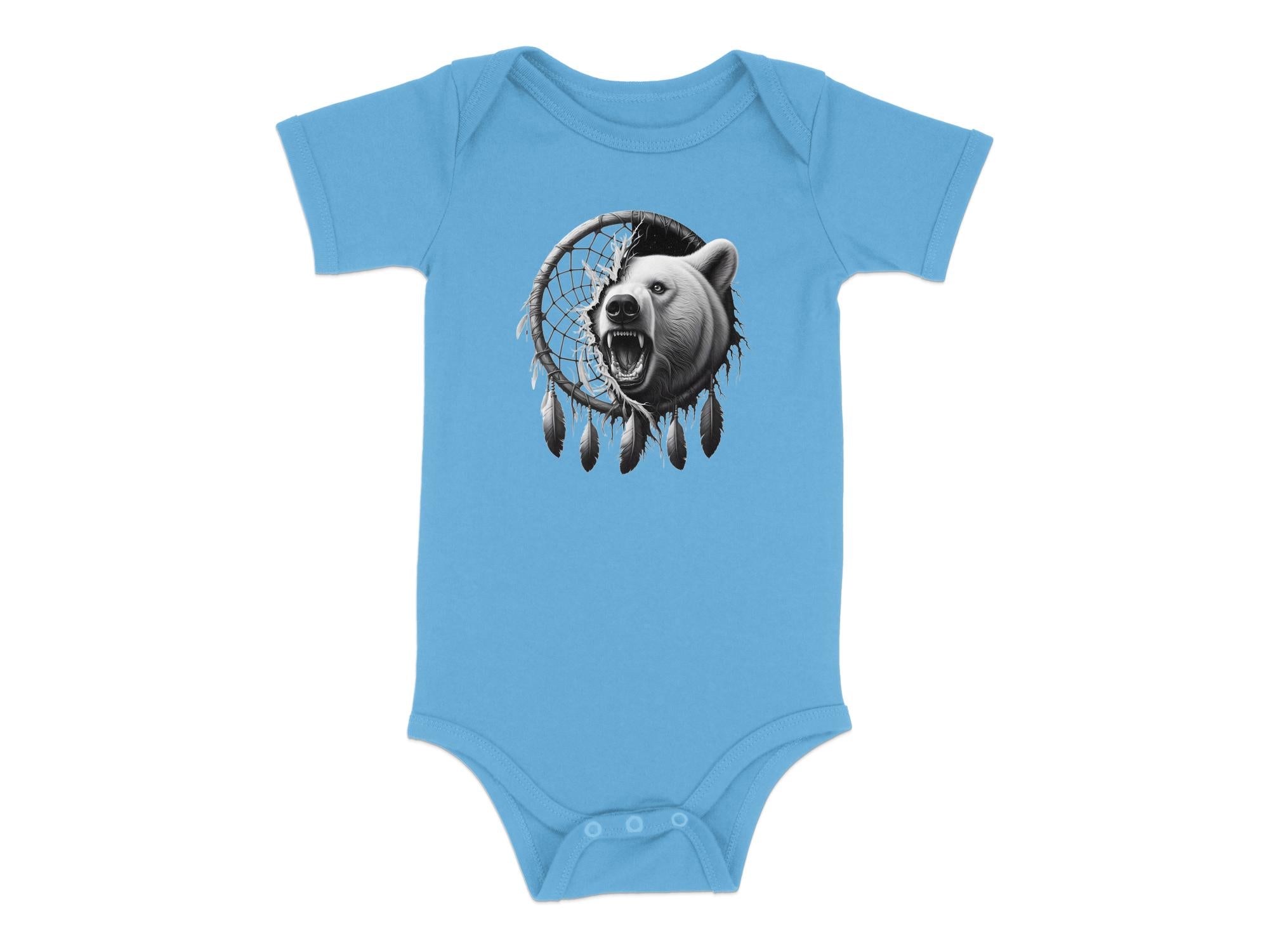 Dreamcatcher Bear - Coloured Toddler Bodysuit Realistic Native American Talisman Unisex Mythology Tee Graphic Design