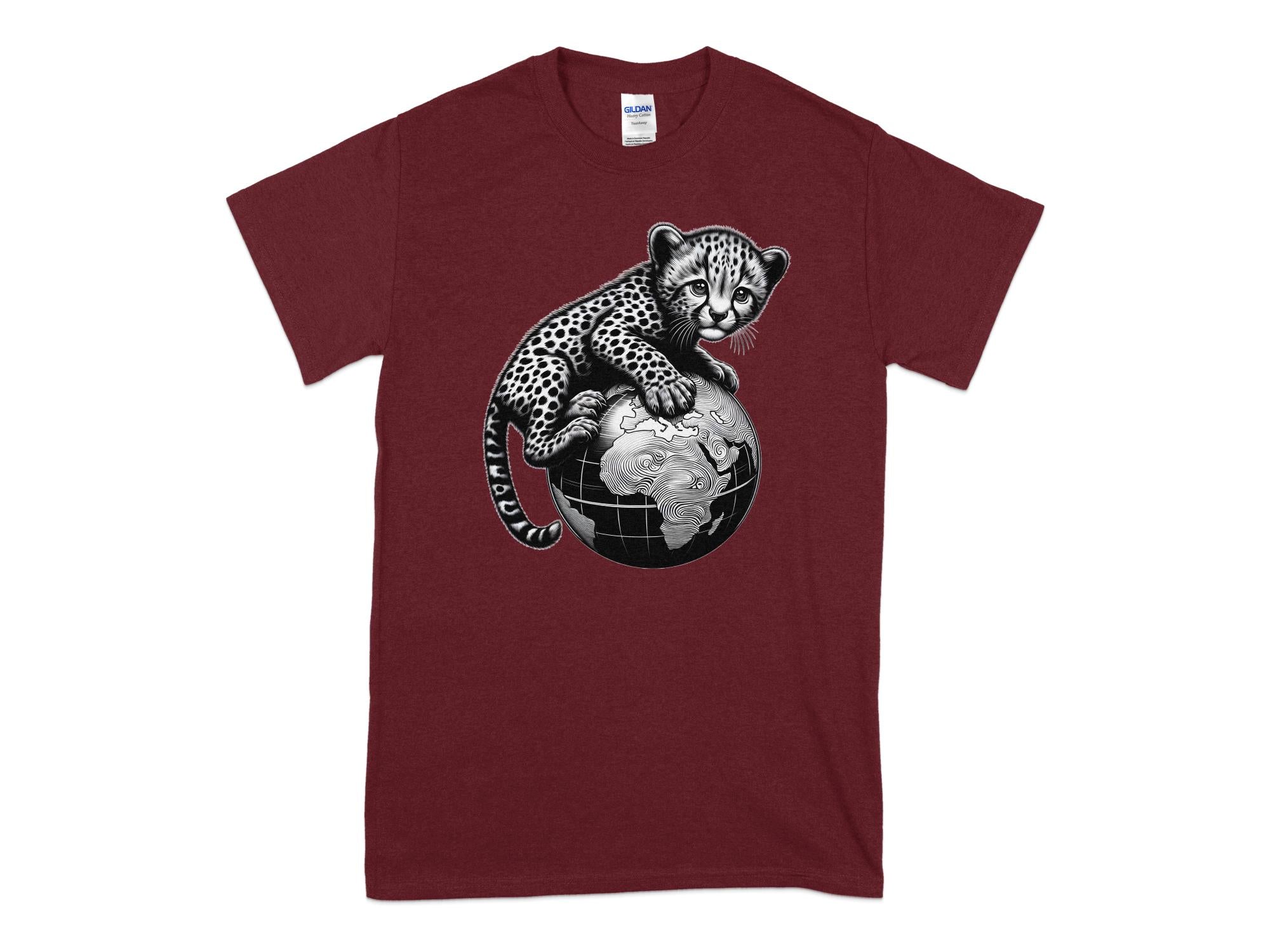 Cheetah World - Coloured Gildan T-Shirt Realistic Animal Talisman Unisex Cute Tee Graphic Design