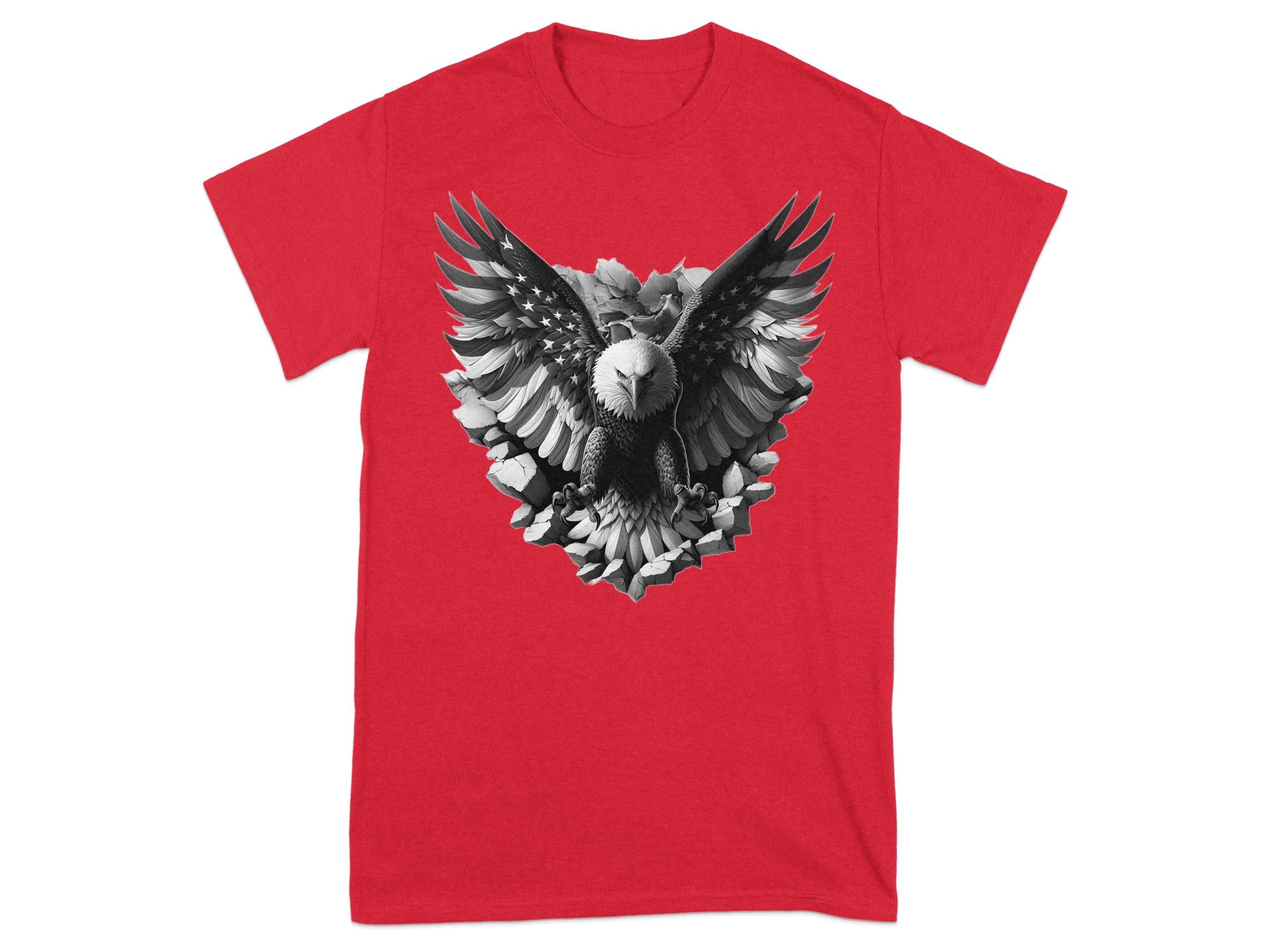 Eagle Patriot - Coloured Gildan T-Shirt Realistic Animal Talisman Unisex Tee Graphic Design