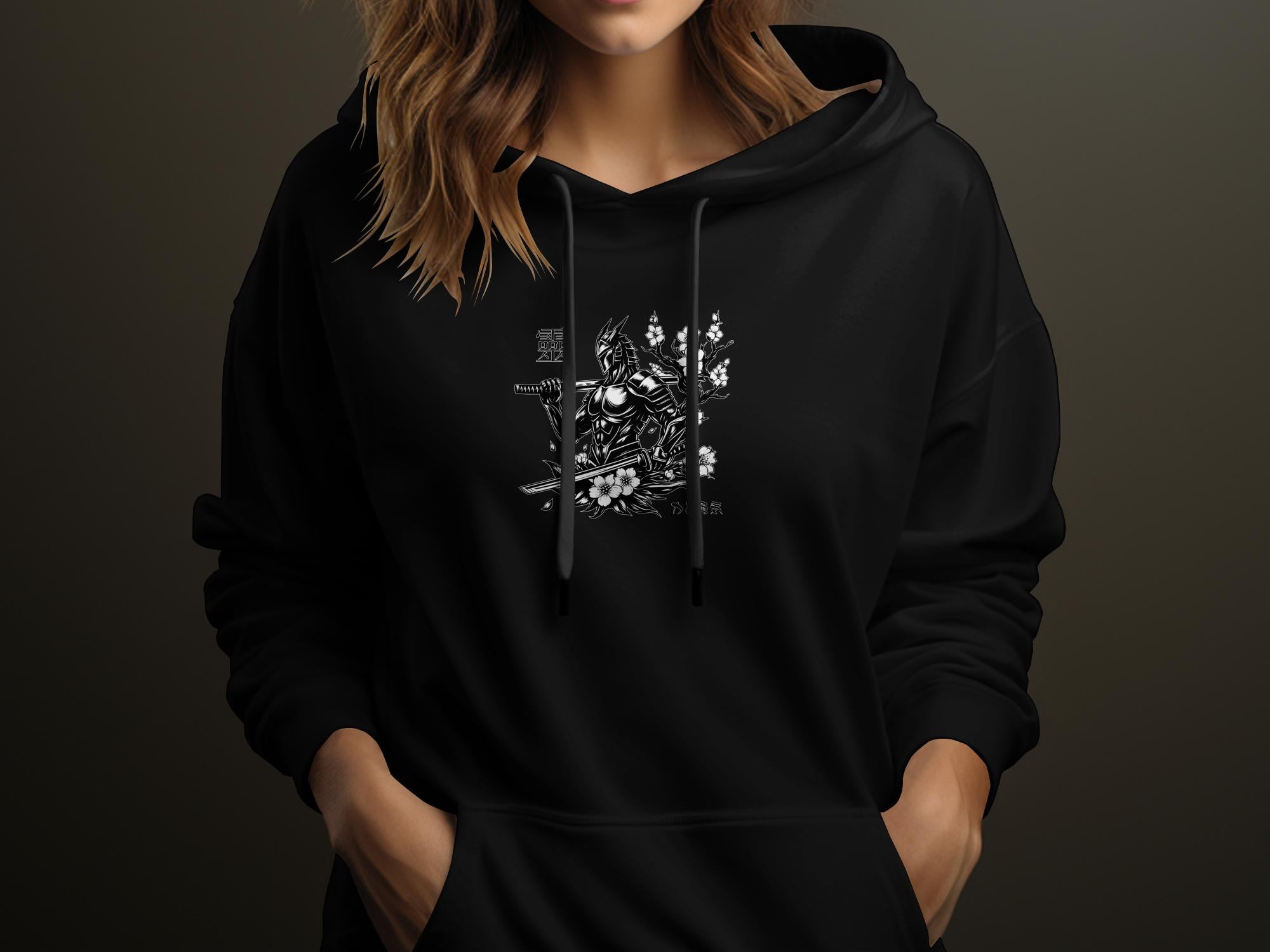 Samurai Ninja - Coloured Gildan Hoodie Japanese Talisman Unisex Cultural Symbolic Graphic Design