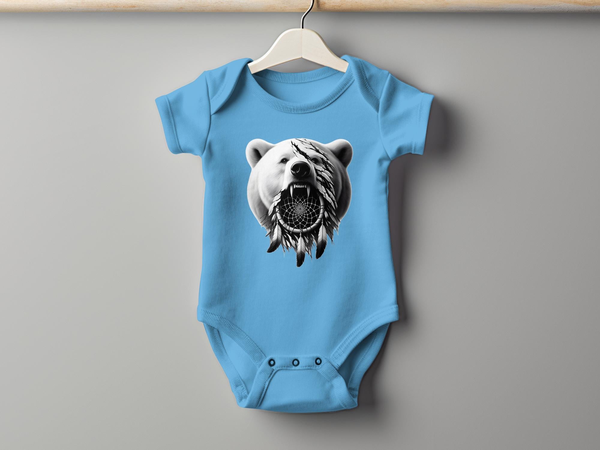 Dreamcatcher Bear - Coloured Toddler Bodysuit Realistic Native American Talisman Unisex Mythology Tee Graphic Design