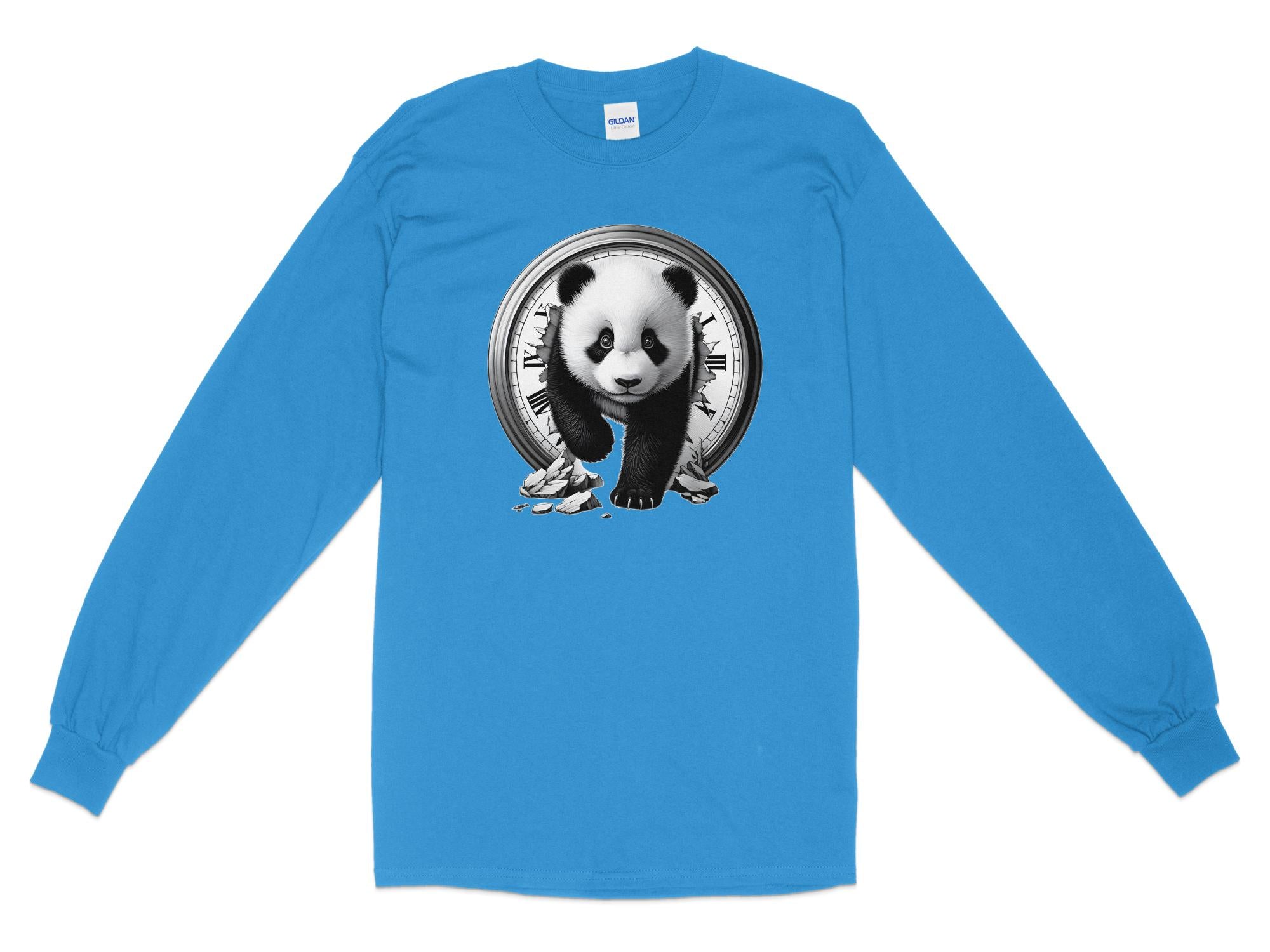 Panda - Coloured Gildan Long Sleeve Realistic Animal Talisman Unisex Cute Tee Graphic Design