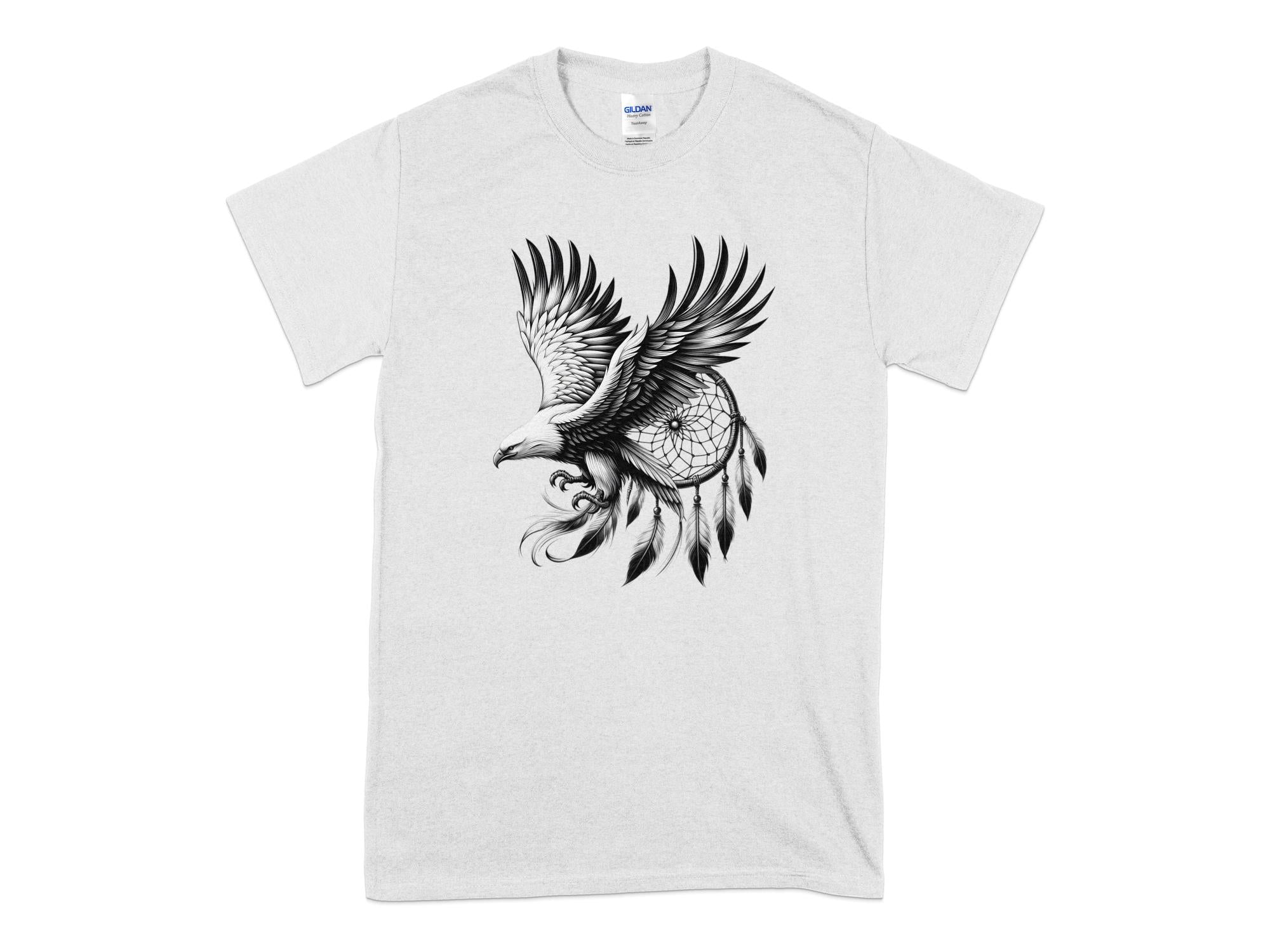 Dreamcatcher Eagle - Coloured Gildan T-Shirt Realistic Native American Talisman Unisex Mythology Tee Graphic Design