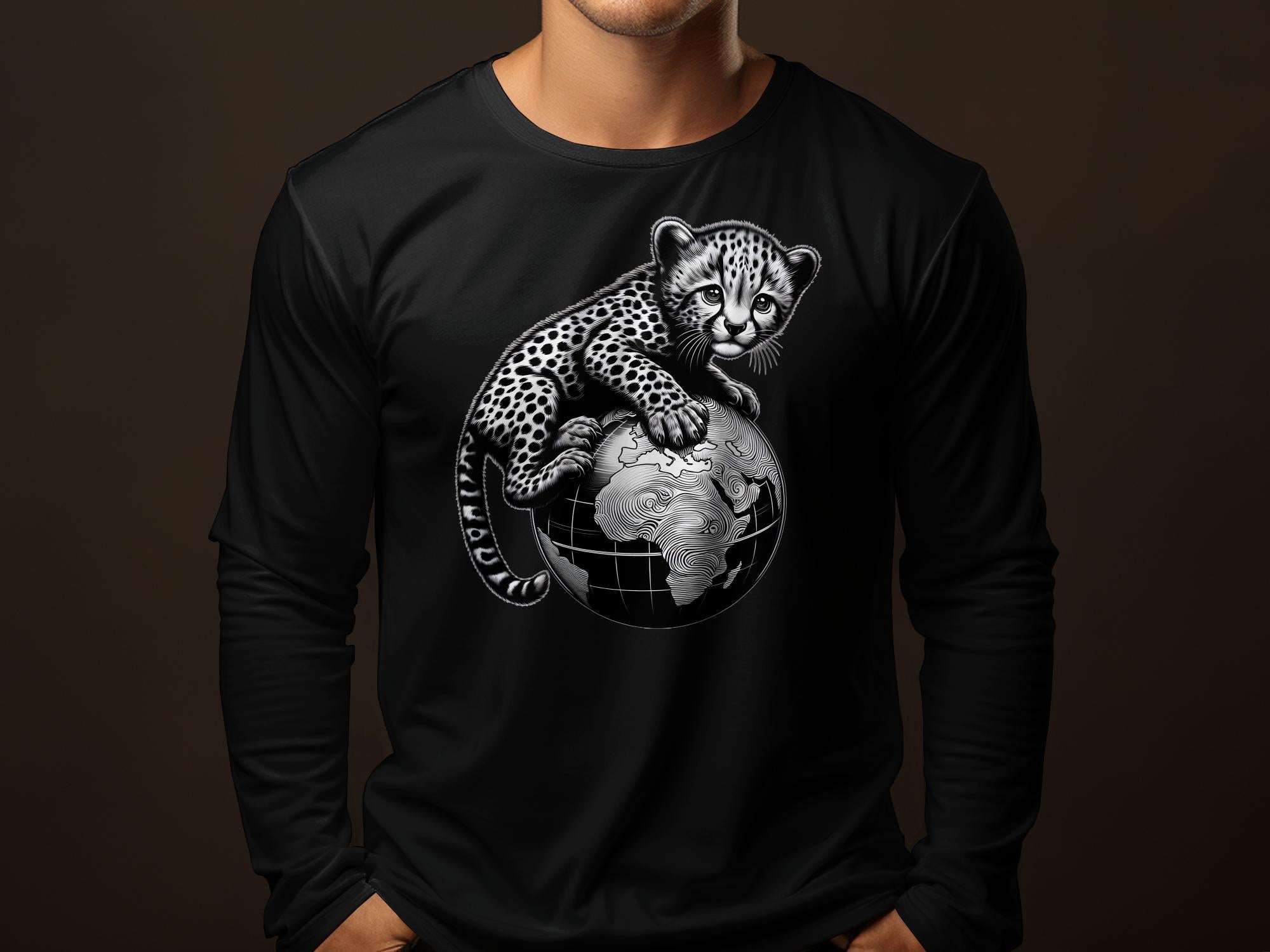 Cheetah World - Coloured Gildan Long Sleeve Realistic Animal Talisman Unisex Cute Tee Graphic Design