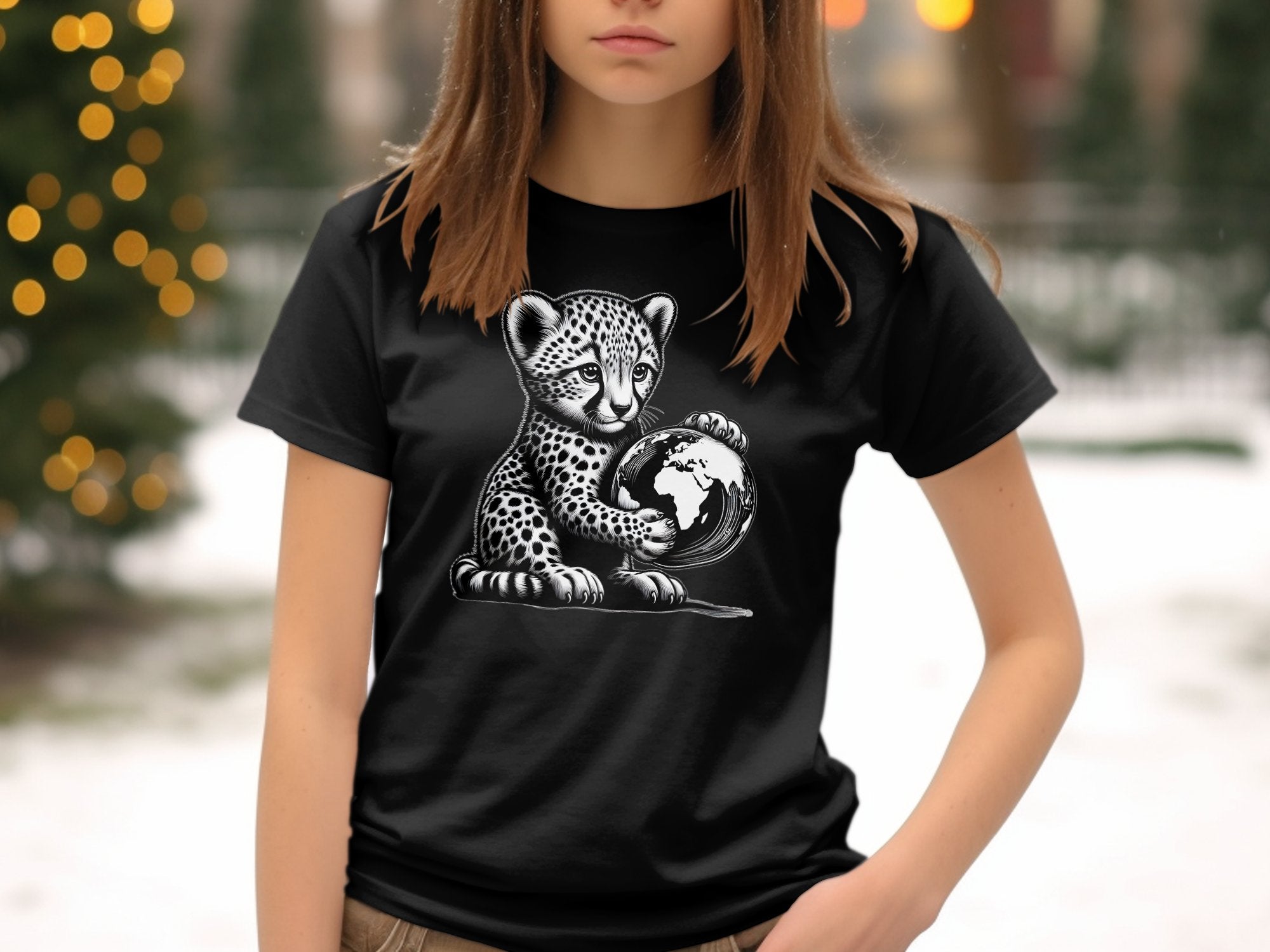 Cheetah World - Coloured Gildan Kids T-Shirt Realistic Animal Talisman Unisex Cute Tee Graphic Design