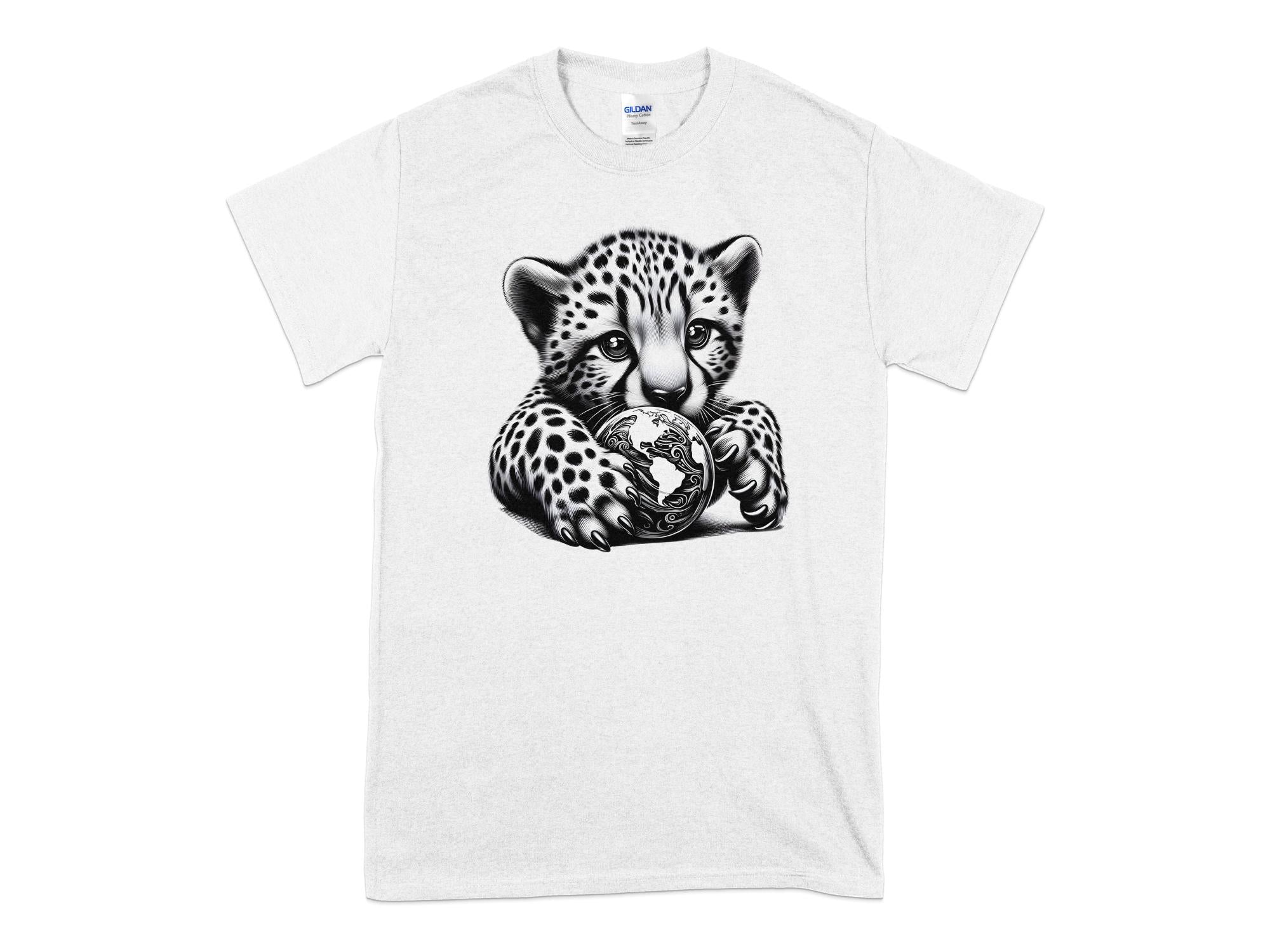 Cheetah World - Coloured Gildan T-Shirt Realistic Animal Talisman Unisex Cute Tee Graphic Design