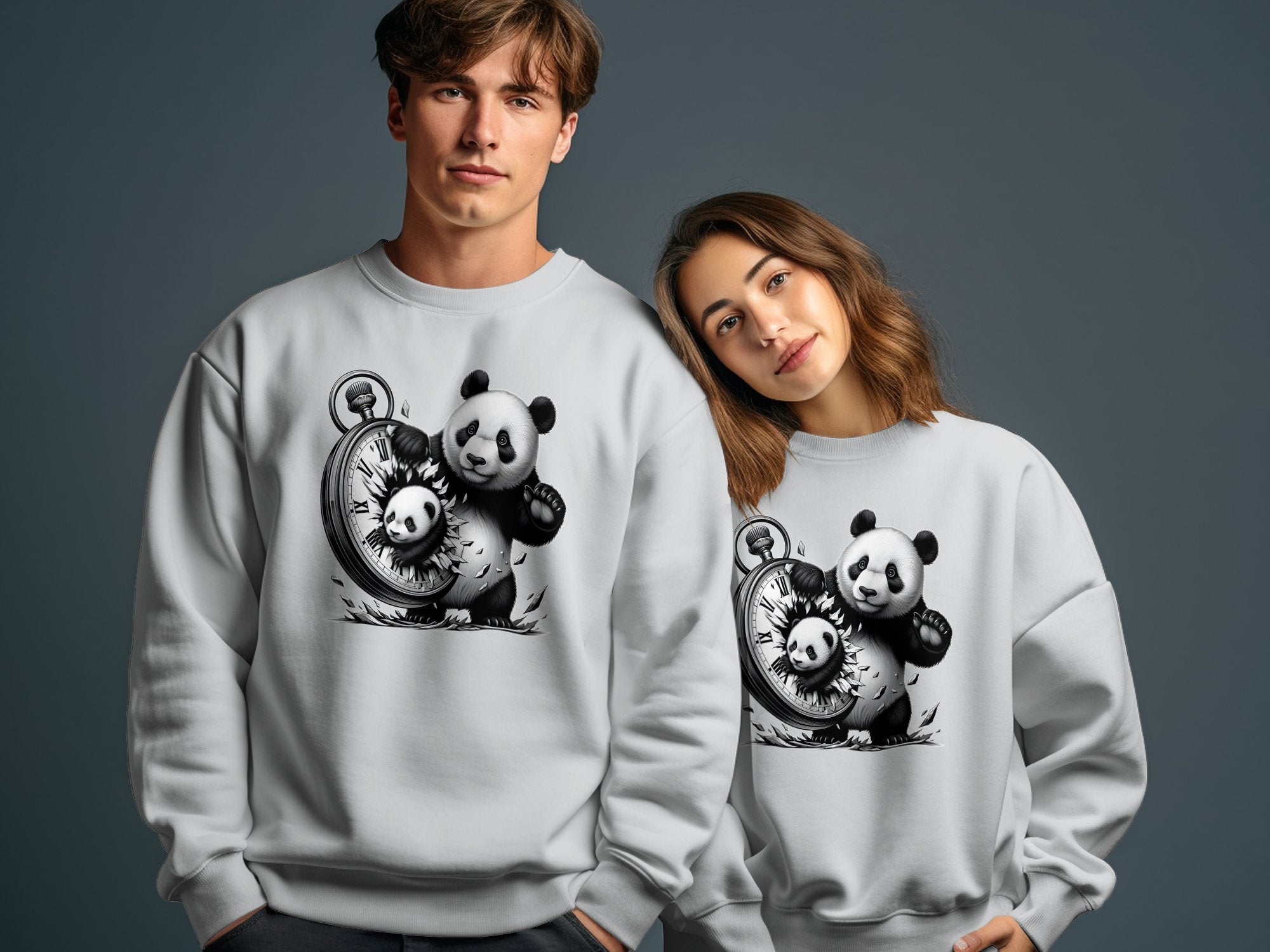 Panda - Coloured Gildan Sweatshirt Realistic Animal Talisman Unisex Cute Tee Graphic Design