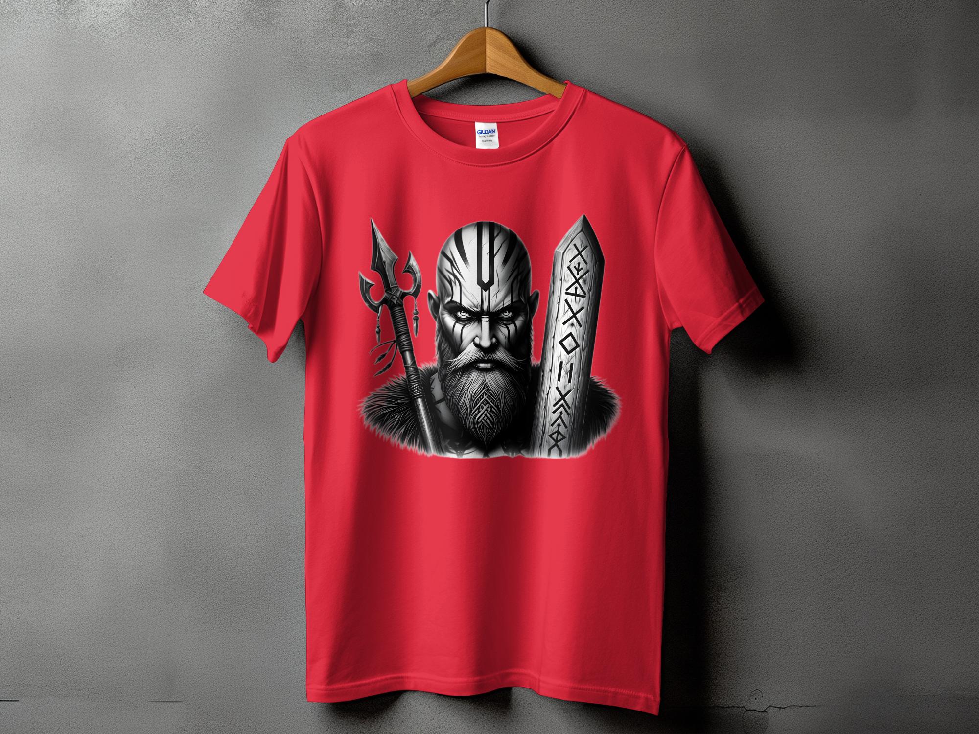 Viking Strength - Coloured Gildan T Shirt Realistic Norse Talisman Men Women Unisex Valhalla Tee Graphic Design