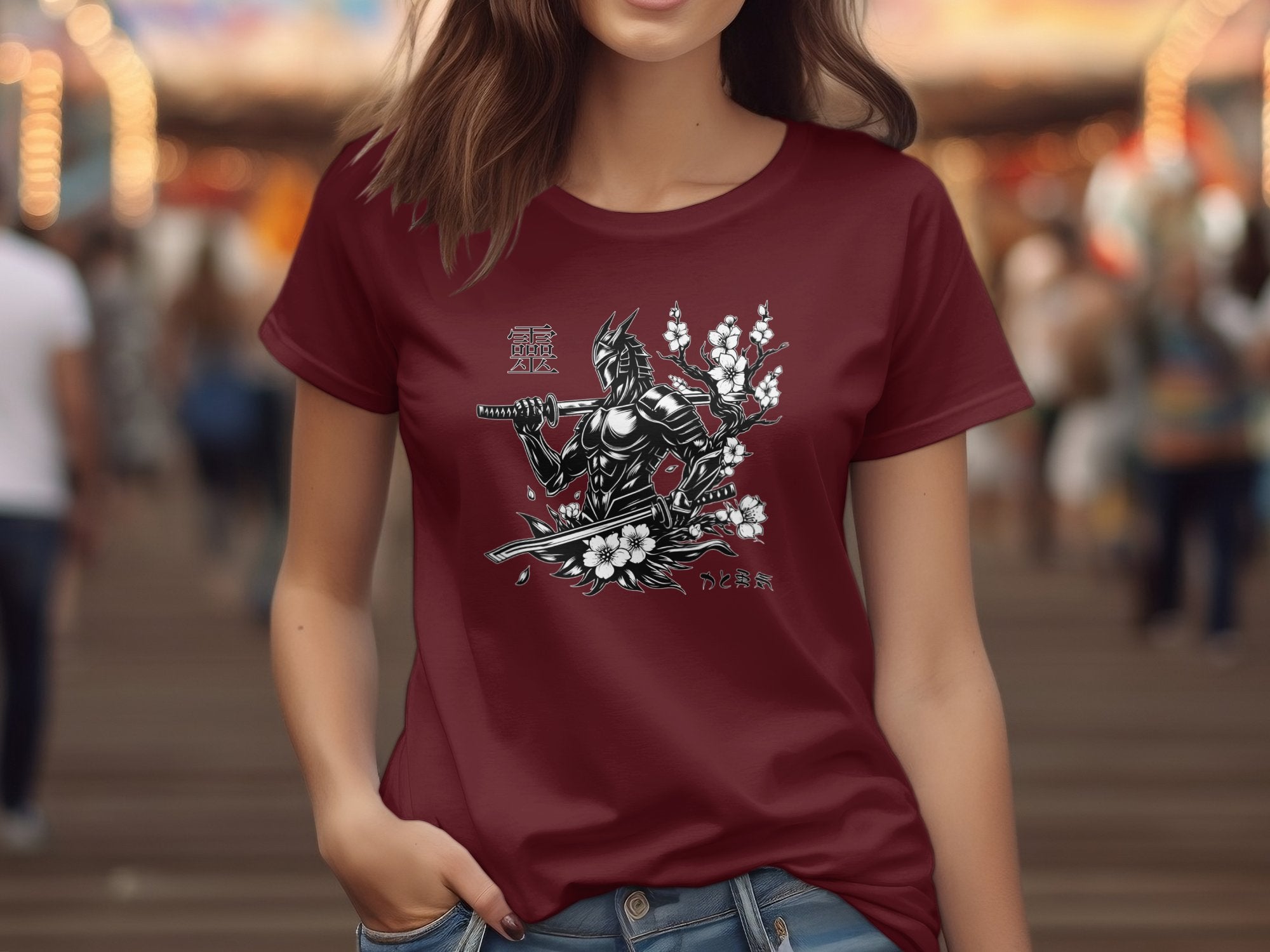 Samurai Ninja - Coloured Gildan T-Shirt Japanese Talisman Unisex Cultural Symbolic Graphic Design