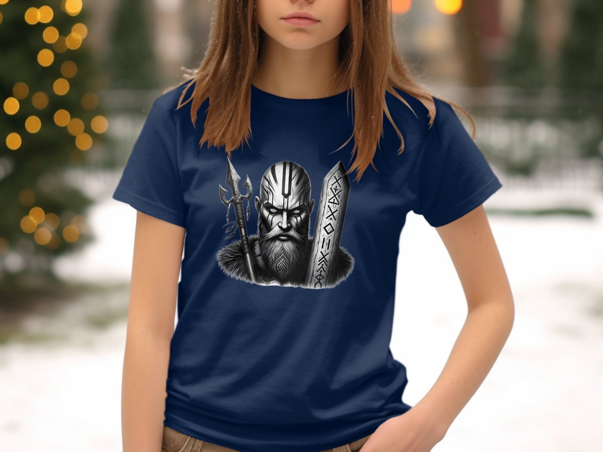 Viking Strength - Coloured Gildan Kids T-Shirt Realistic Norse Talisman Unisex Valhalla Tee Graphic Design