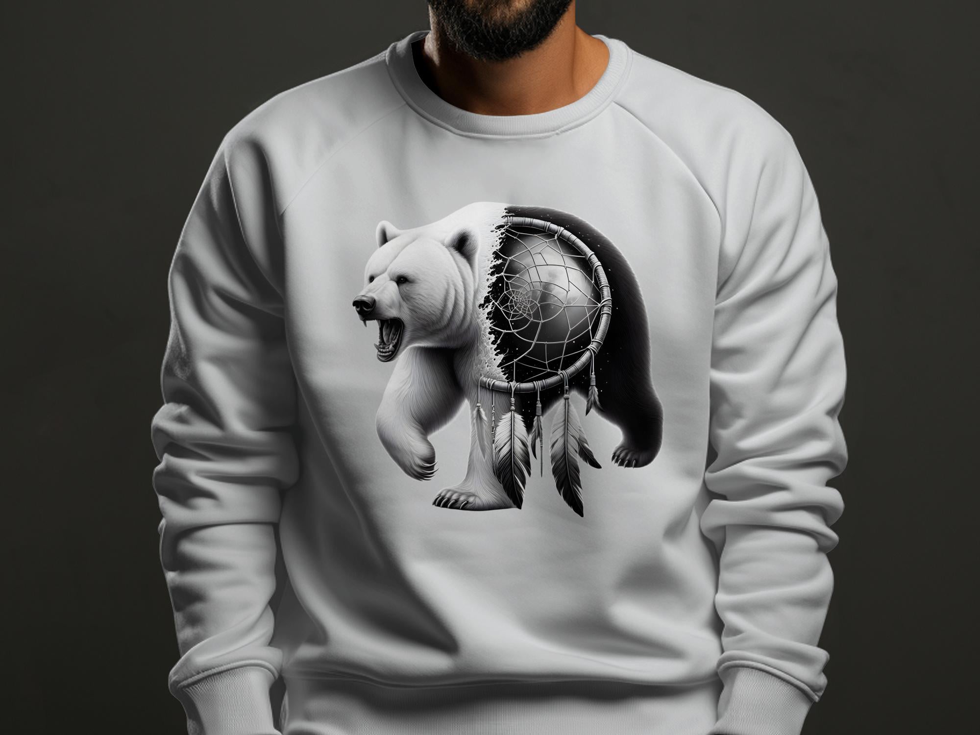 Dreamcatcher Bear - Coloured Gildan Sweatshirt Realistic Native American Talisman Unisex Mythology Tee Graphic Design