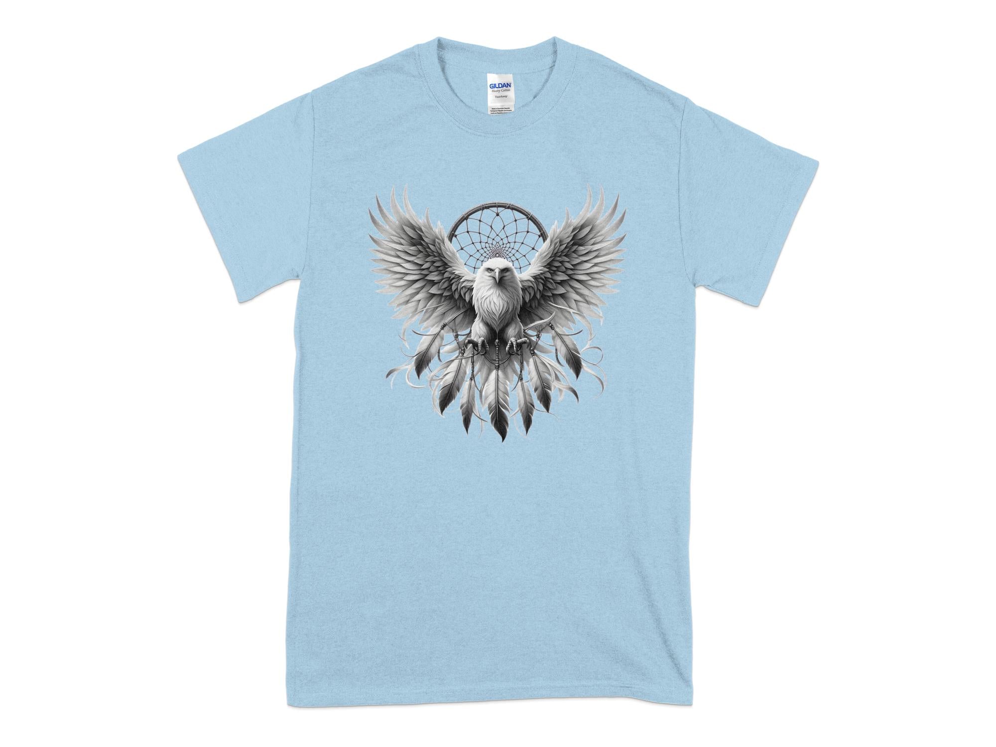 Dreamcatcher Eagle - Coloured Gildan T-Shirt Realistic Native American Talisman Unisex Mythology Tee Graphic Design