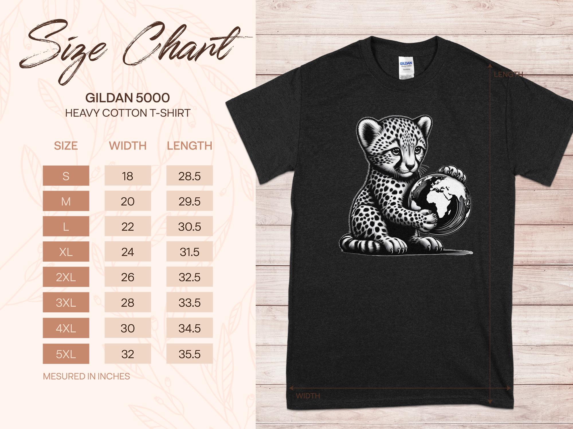 Cheetah World - Coloured Gildan T-Shirt Realistic Animal Talisman Unisex Cute Tee Graphic Design