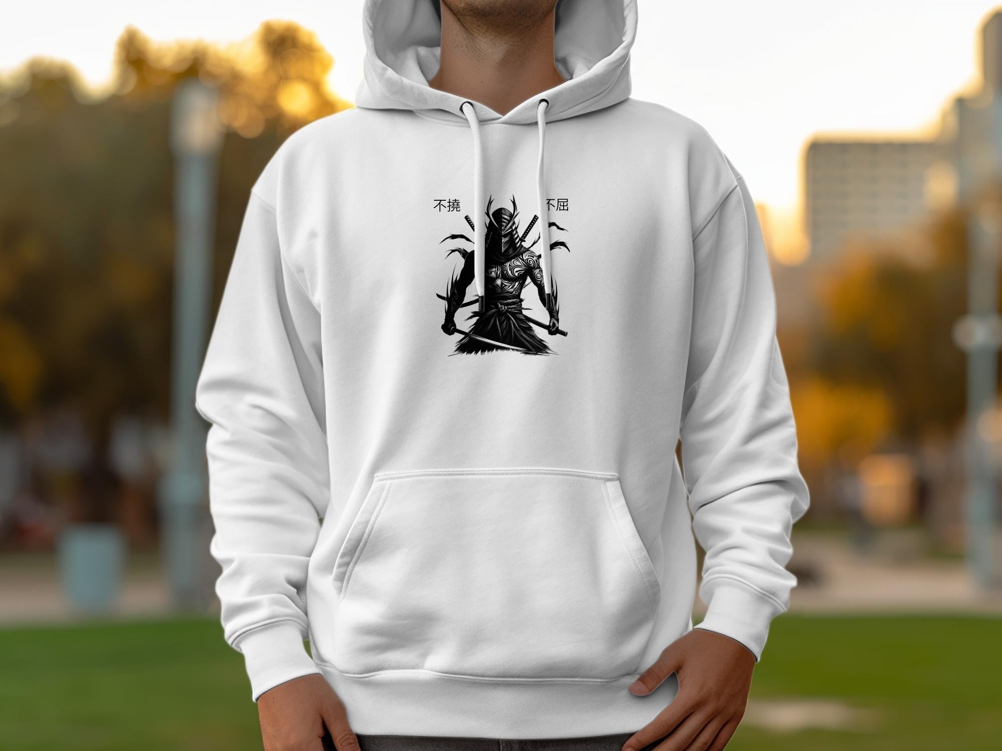 Samurai Ninja - Coloured Gildan Hoodie Japanese Talisman Unisex Cultural Symbolic Graphic Design