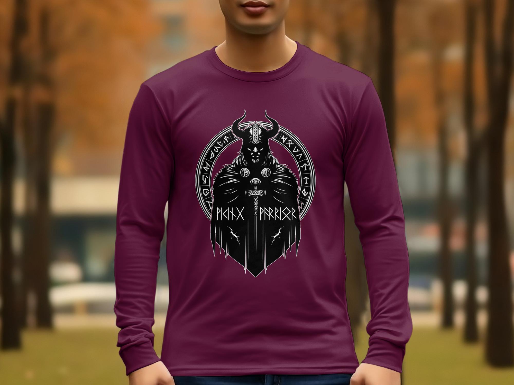 Viking Seer - Coloured Gildan Long Sleeve Shirt  Norse Talisman Men Women Unisex Valhalla Tee