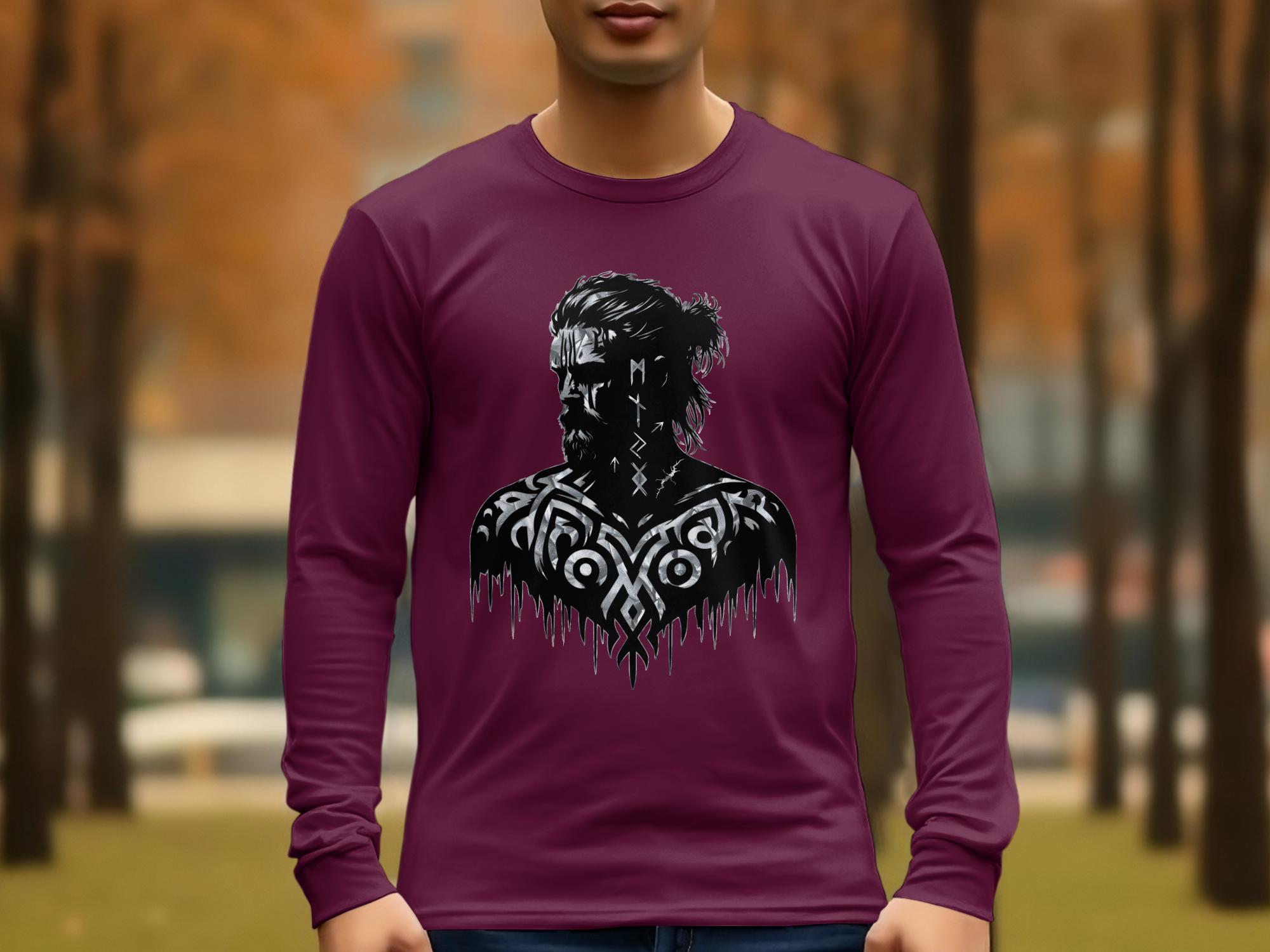 Viking Reflection - Coloured Gildan Long Sleeve  Norse Talisman Men Women Unisex Valhalla Tee