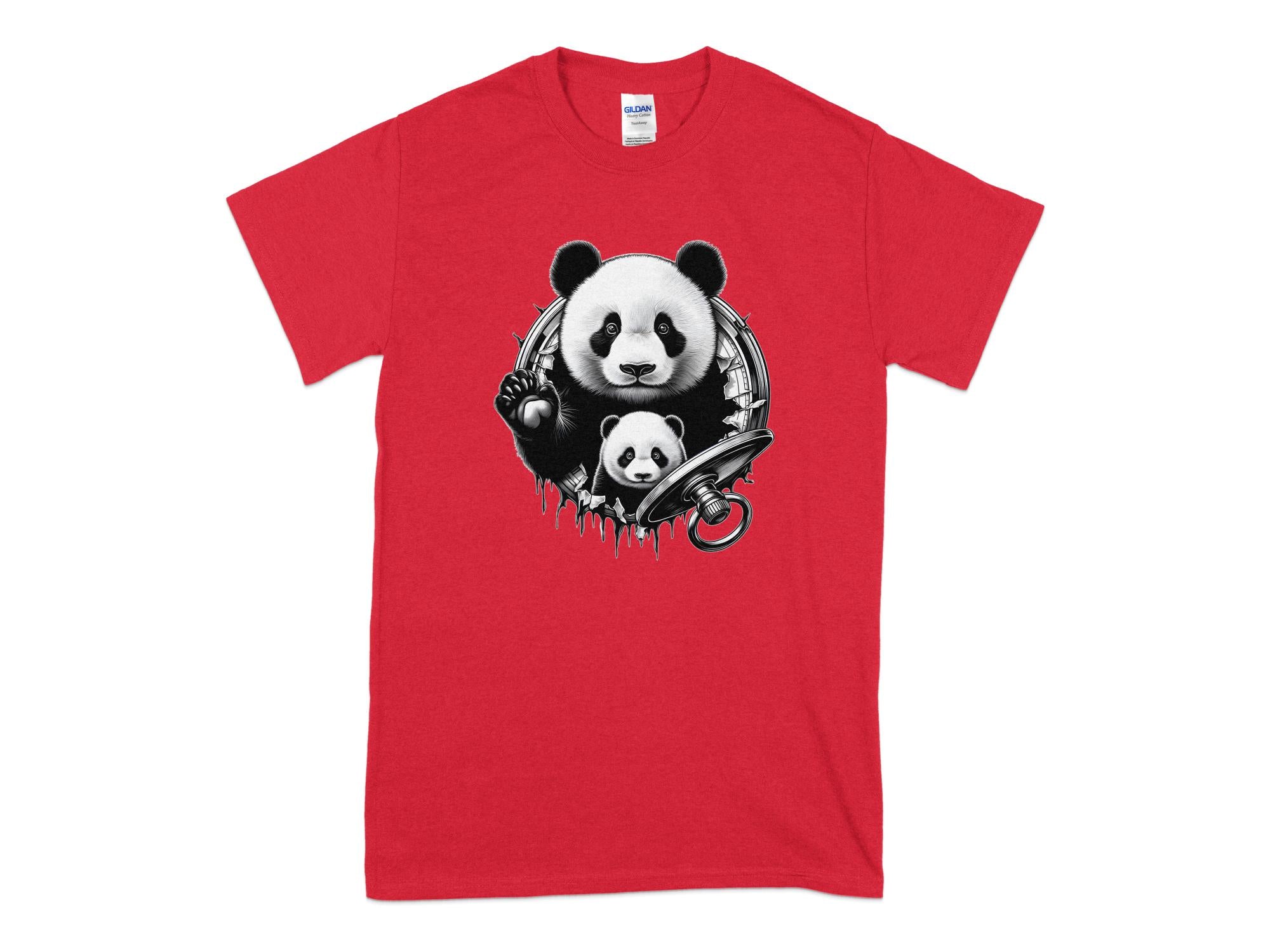 Panda - Coloured Gildan T-Shirt Realistic Animal Talisman Unisex Cute Tee Graphic Design