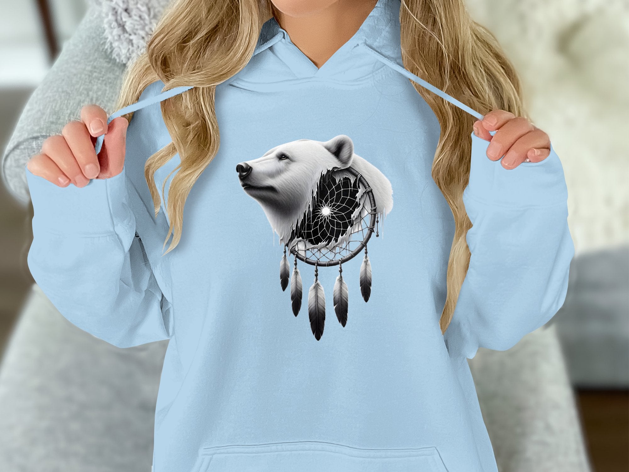 Dreamcatcher Bear - Coloured Gildan Hoodie Realistic Native American Talisman Unisex Mythology Tee Graphic Design