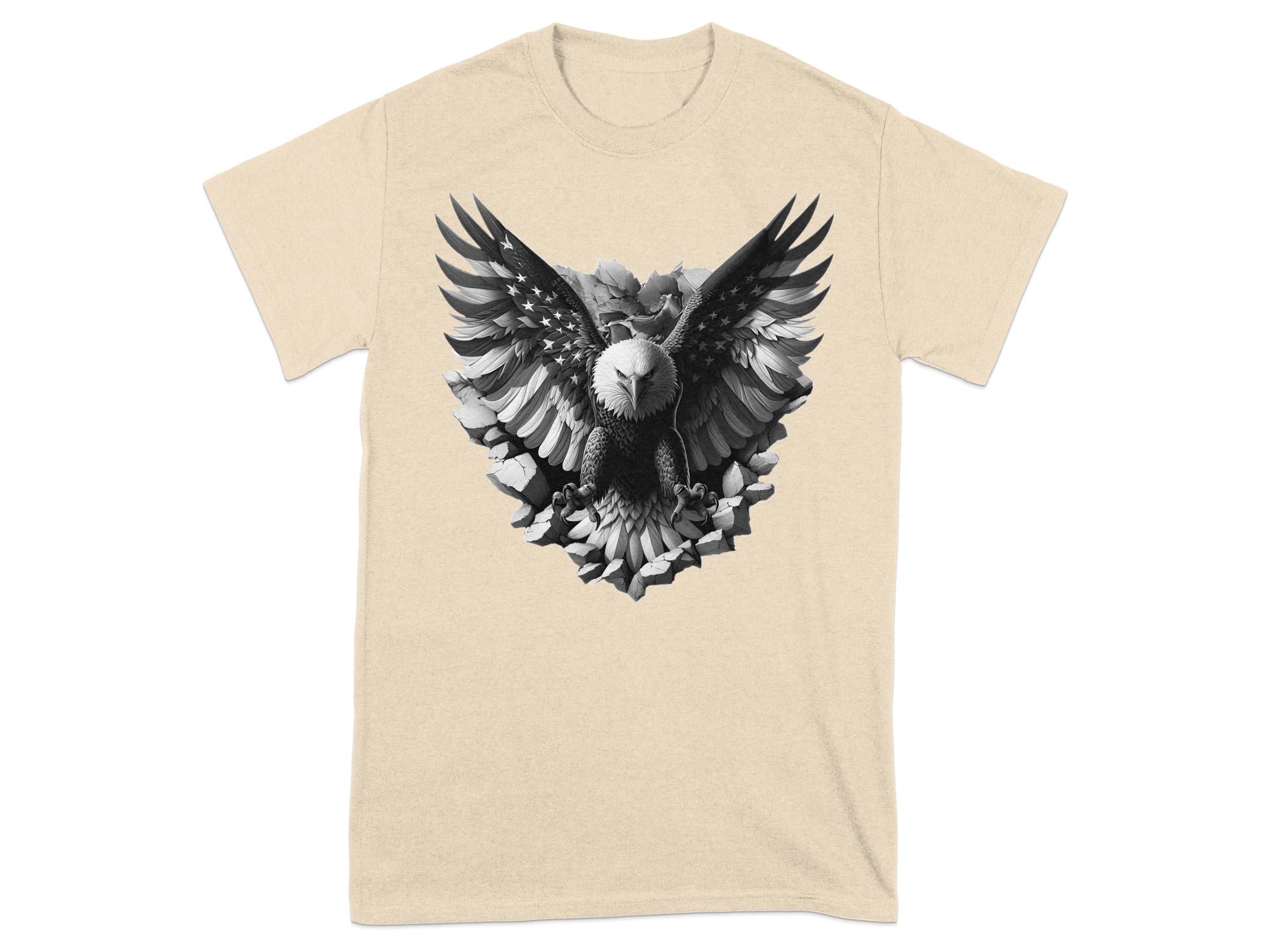 Eagle Patriot - Coloured Gildan T-Shirt Realistic Animal Talisman Unisex Tee Graphic Design