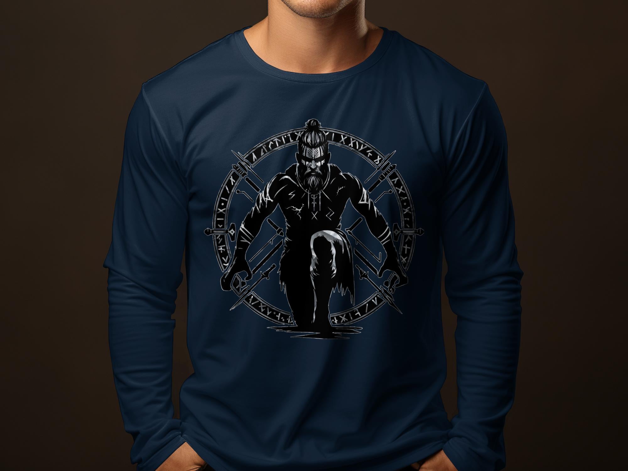 Viking Watchman - Coloured Gildan Long Sleeve Norse Talisman Men Women Unisex Valhalla Tee