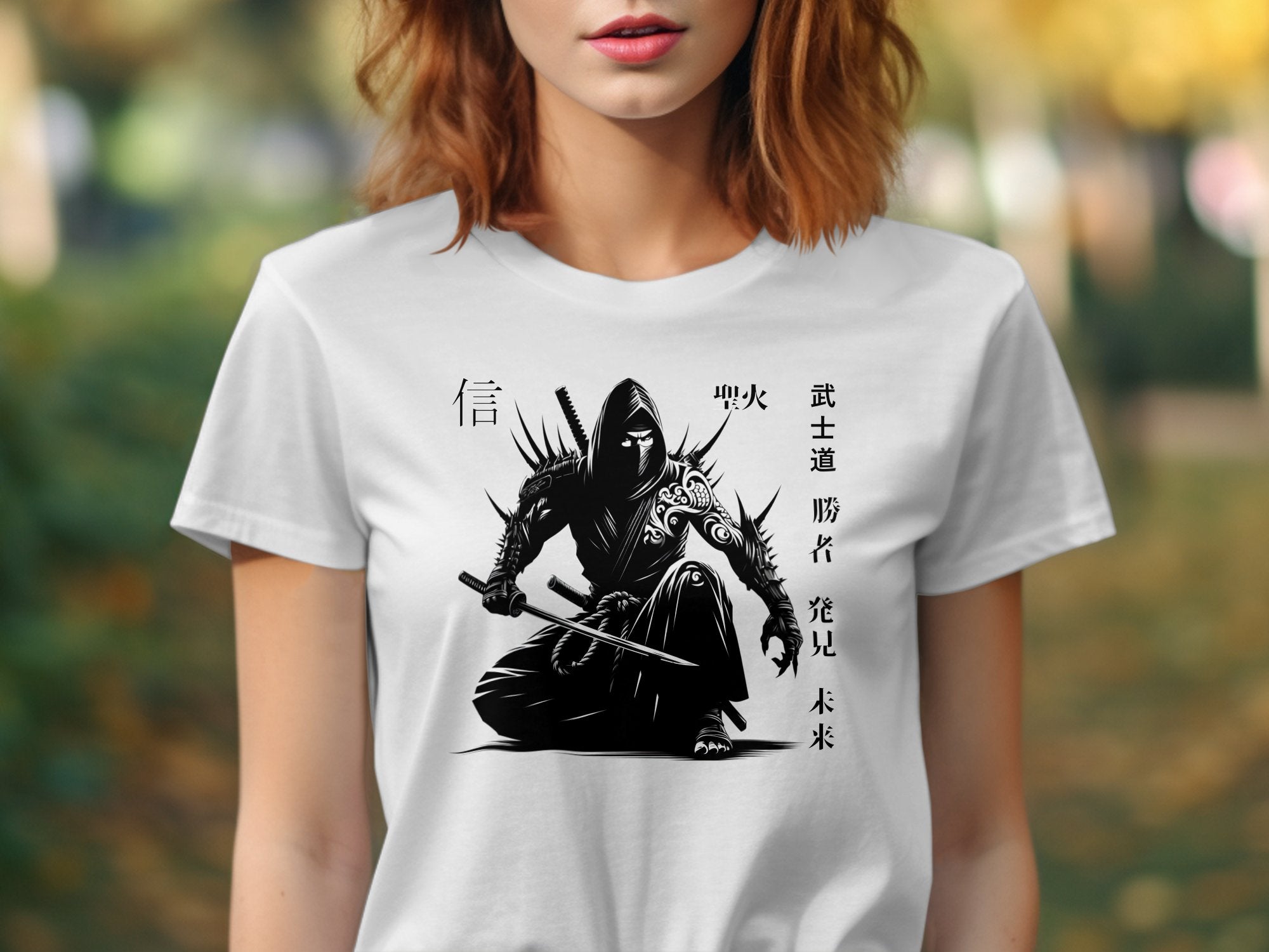 Samurai Ninja - Coloured Gildan T-Shirt Japanese Talisman Unisex Cultural Symbolic Graphic Design