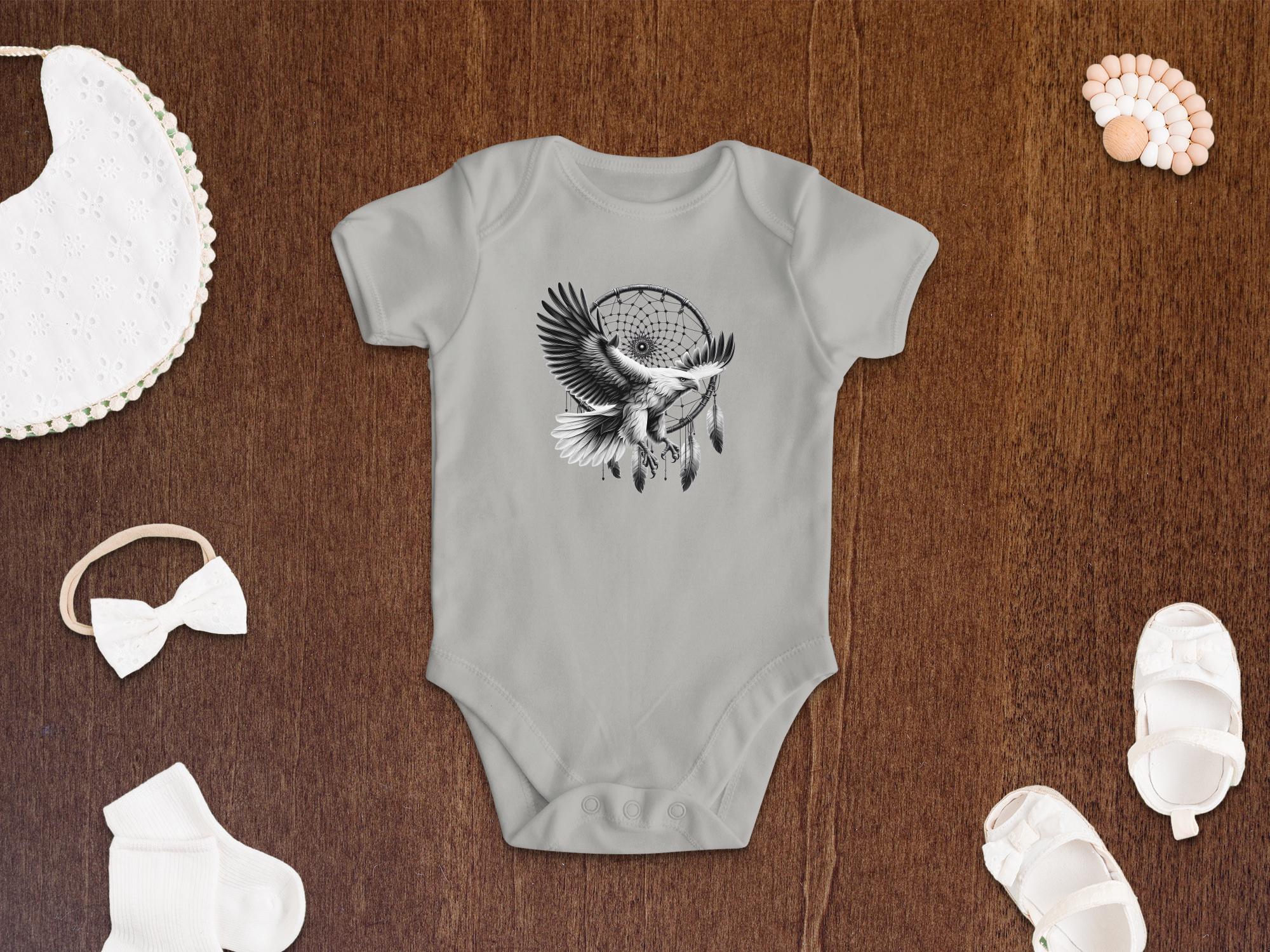 Dreamcatcher Eagle - Coloured Toddler Bodysuit Realistic Native American Talisman Unisex Mythology Tee Graphic Design