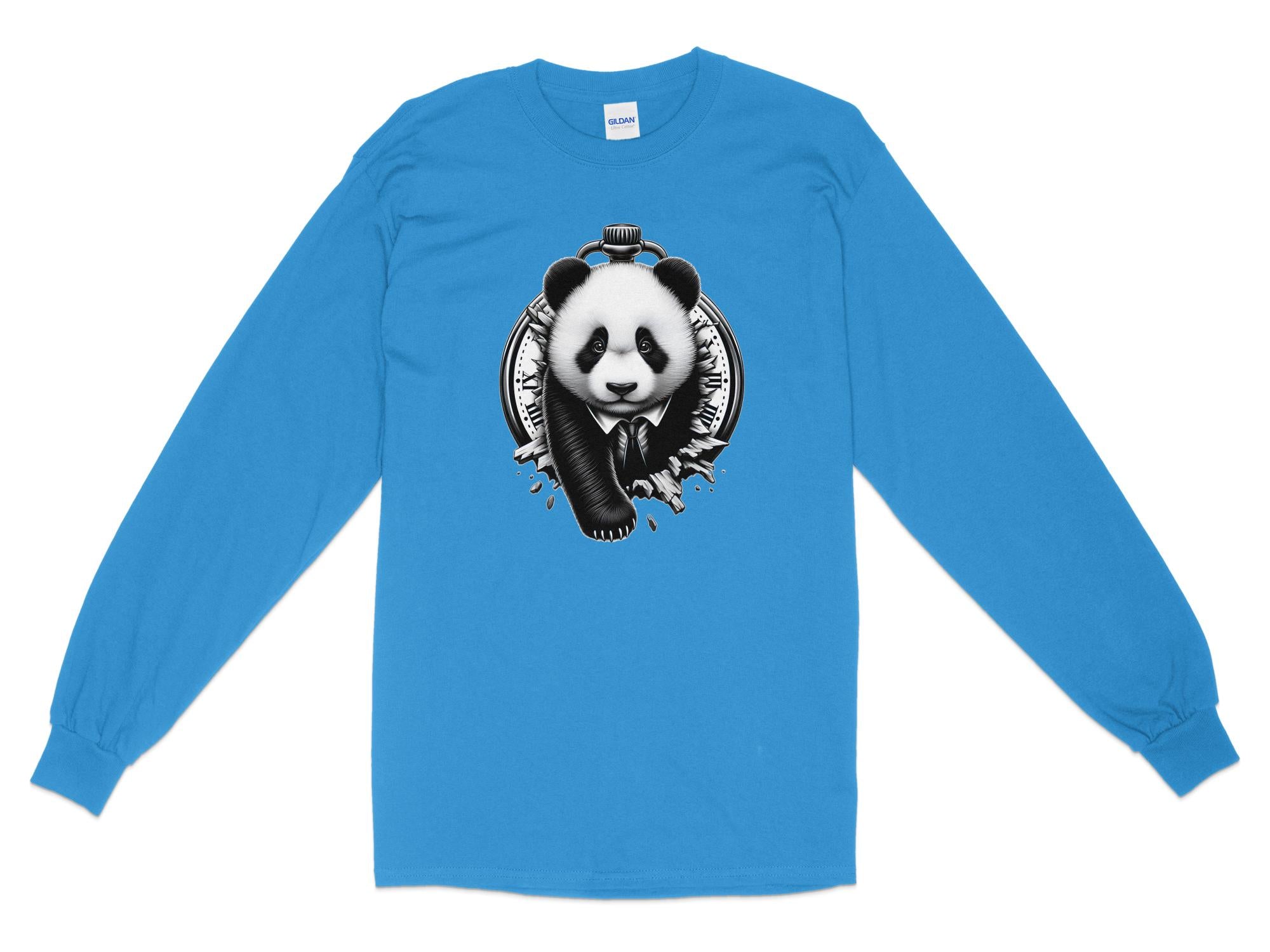 Panda - Coloured Gildan Long Sleeve Realistic Animal Talisman Unisex Cute Tee Graphic Design