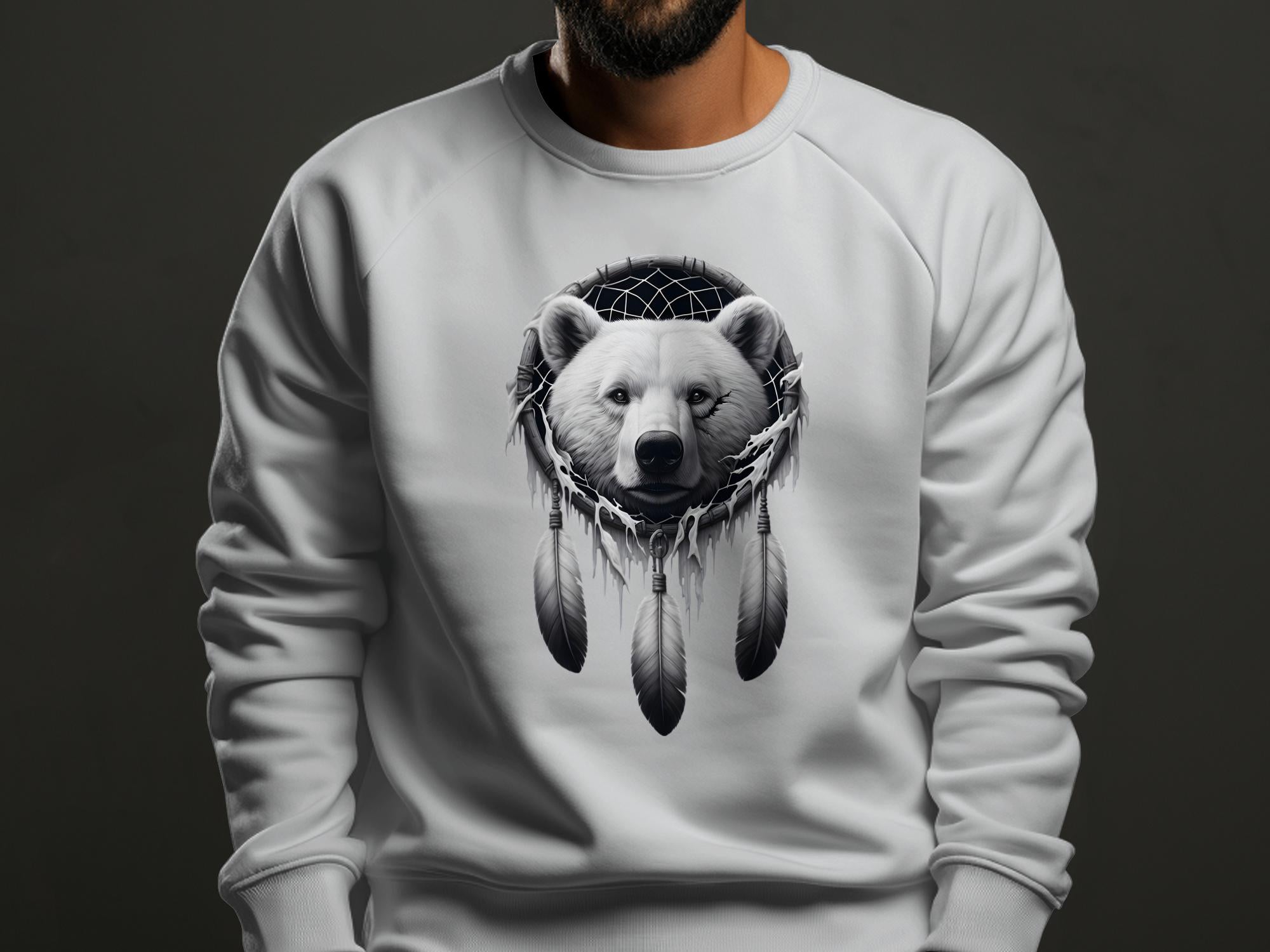 Dreamcatcher Bear - Coloured Gildan Sweatshirt Realistic Native American Talisman Unisex Mythology Tee Graphic Design