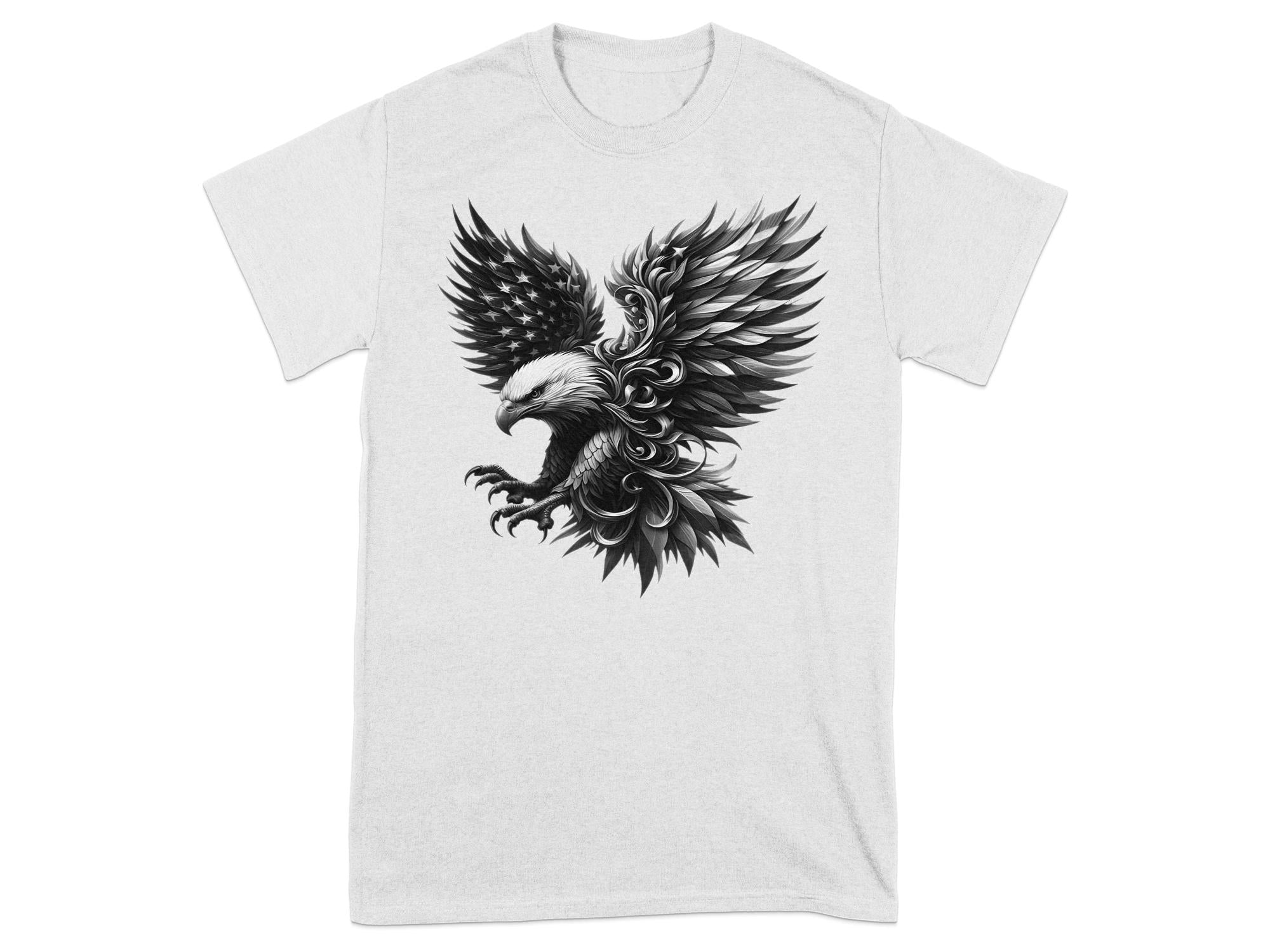 Eagle Patriot - Coloured Gildan T-Shirt Realistic Animal Talisman Unisex Tee Graphic Design